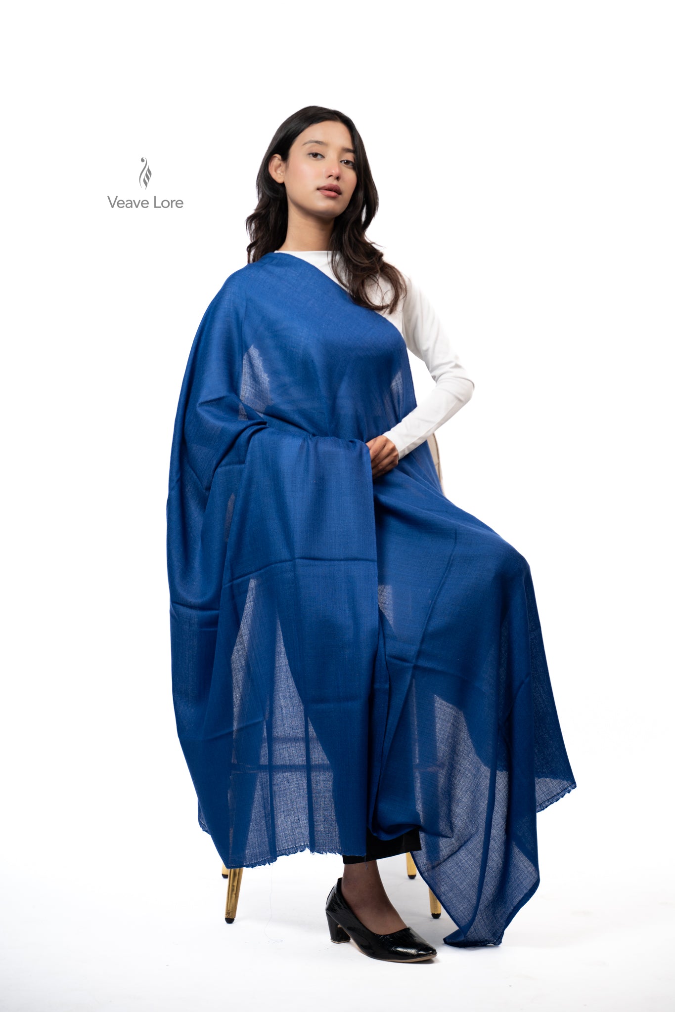 Shab Indigo Fine Wool Shawl