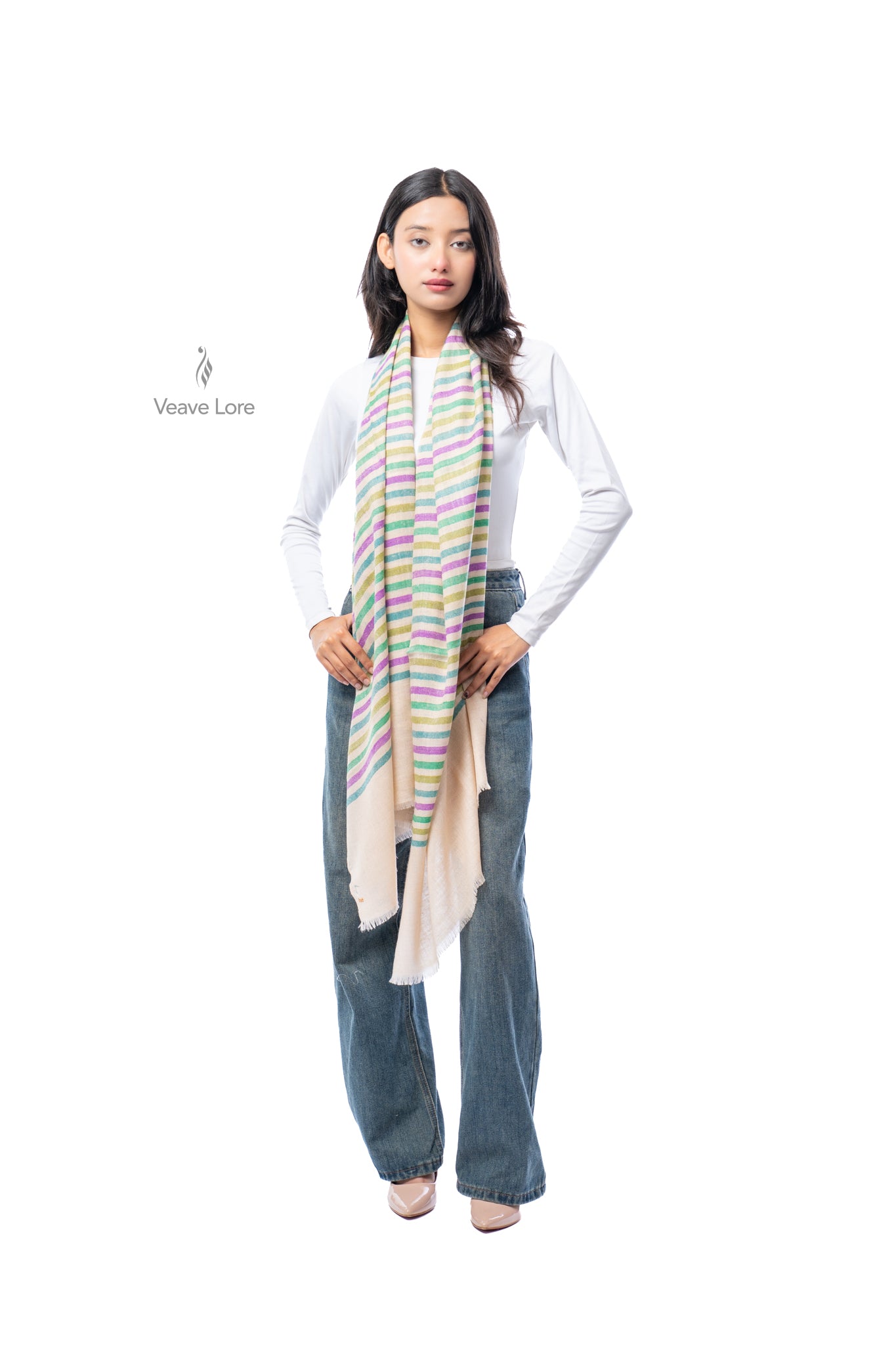 Rainbow Weave Pashmina Stole