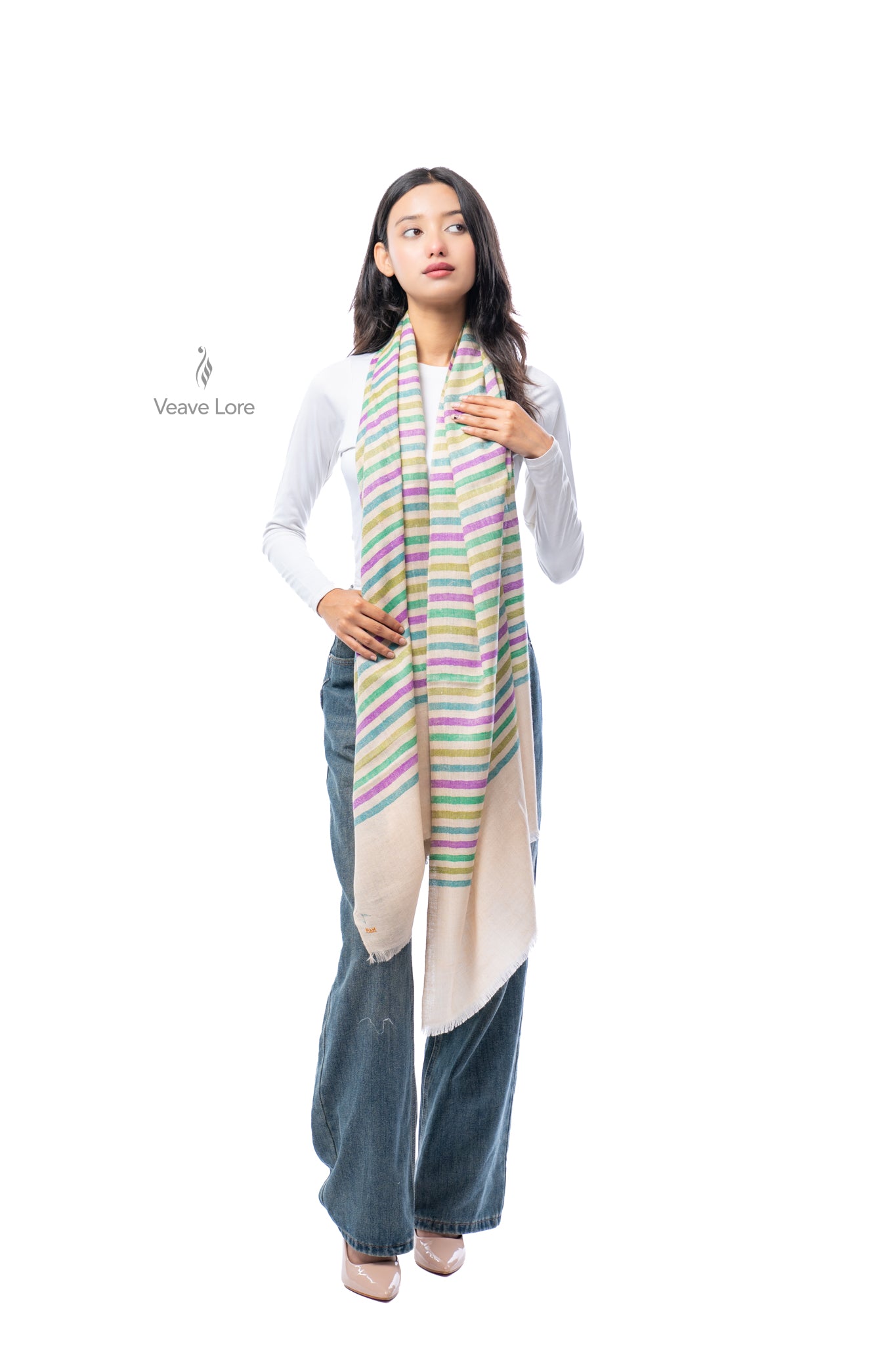 Rainbow Weave Pashmina Stole