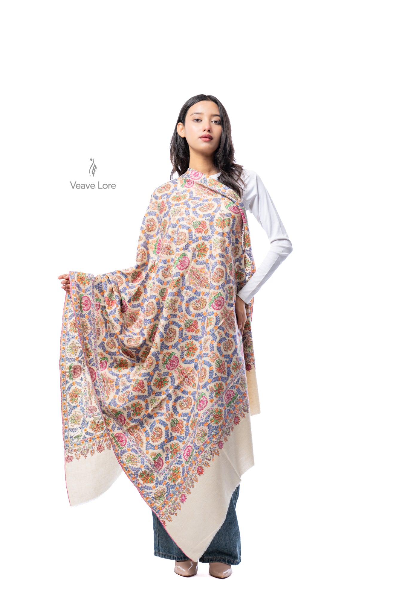 Nilofar Lattice Pashmina Shawl