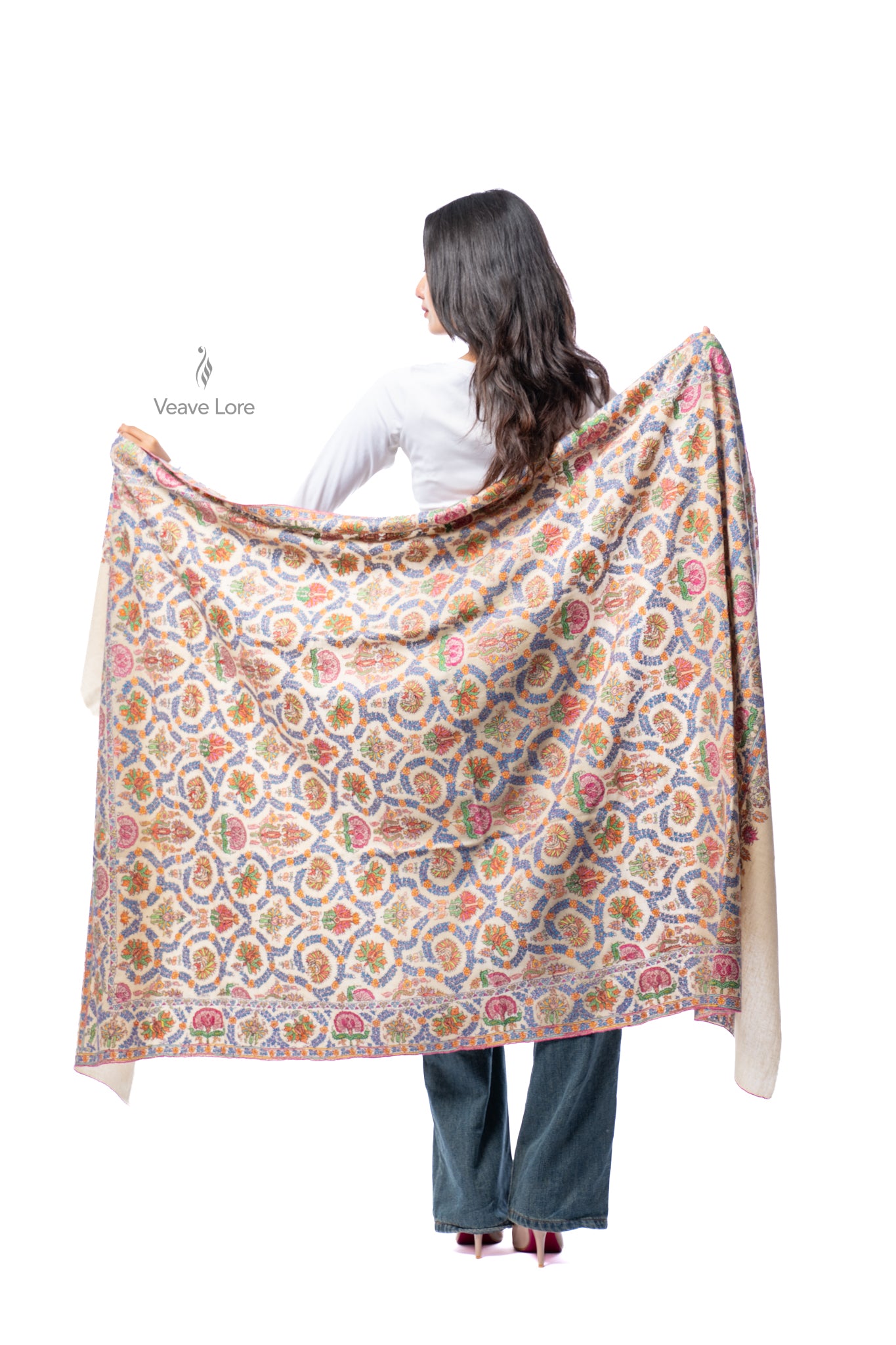 Nilofar Lattice Pashmina Shawl