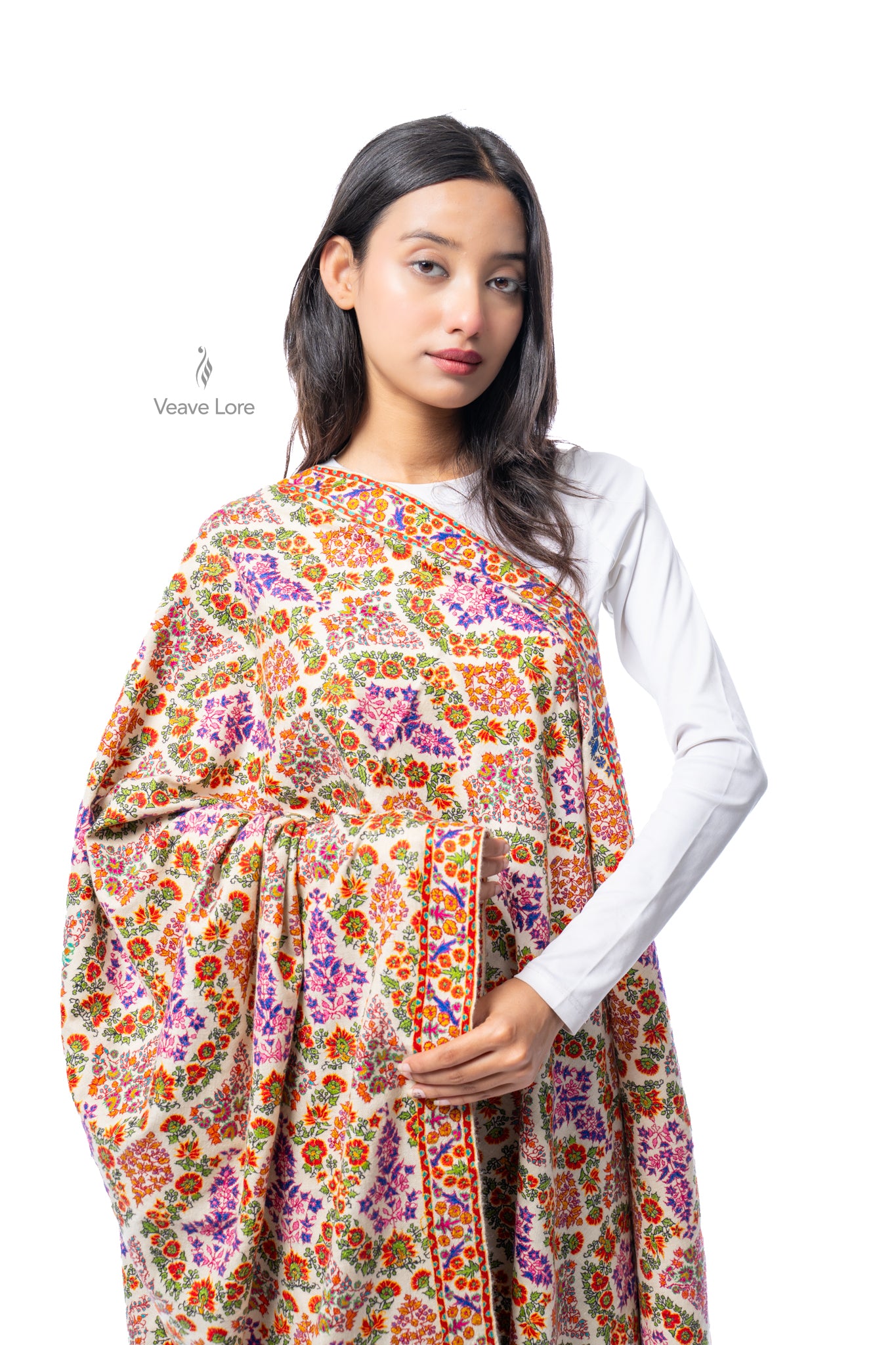Marjan Wreath Pashmina Shawl