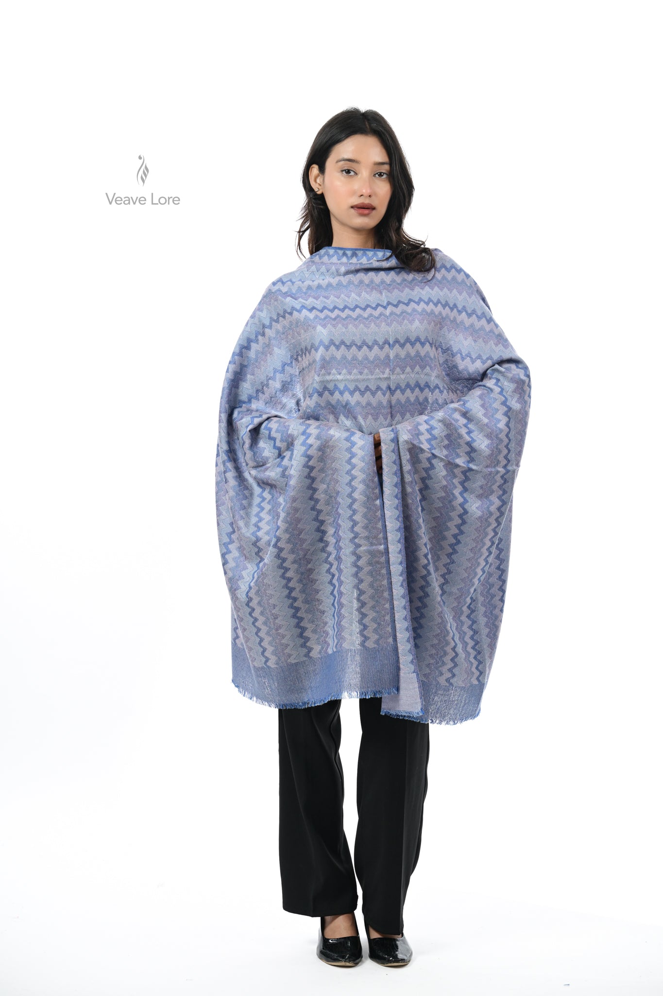 Jacquard Woven Fine Wool Stole