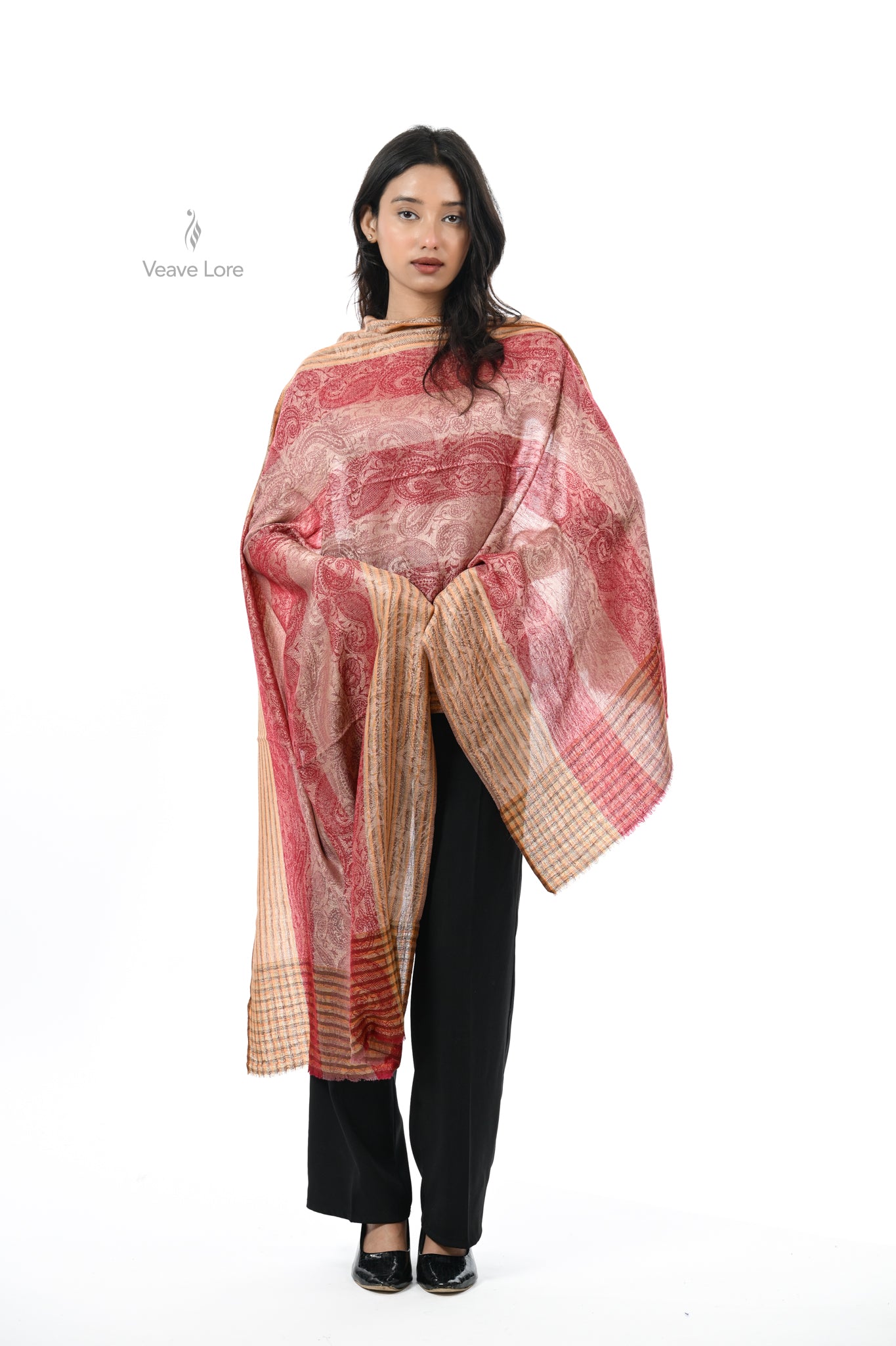 Jacquard Woven Fine Wool Stole