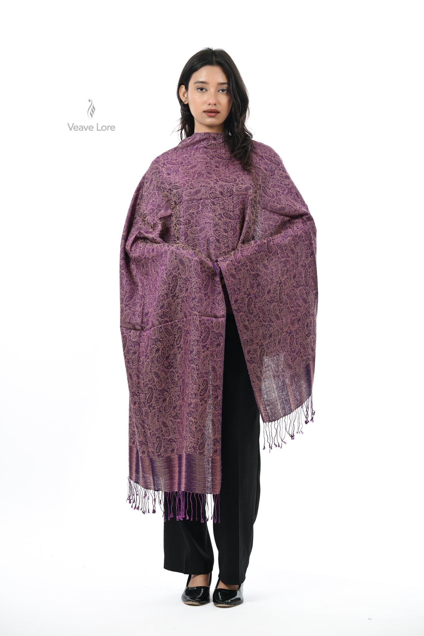Jacquard Woven Fine Wool Stole