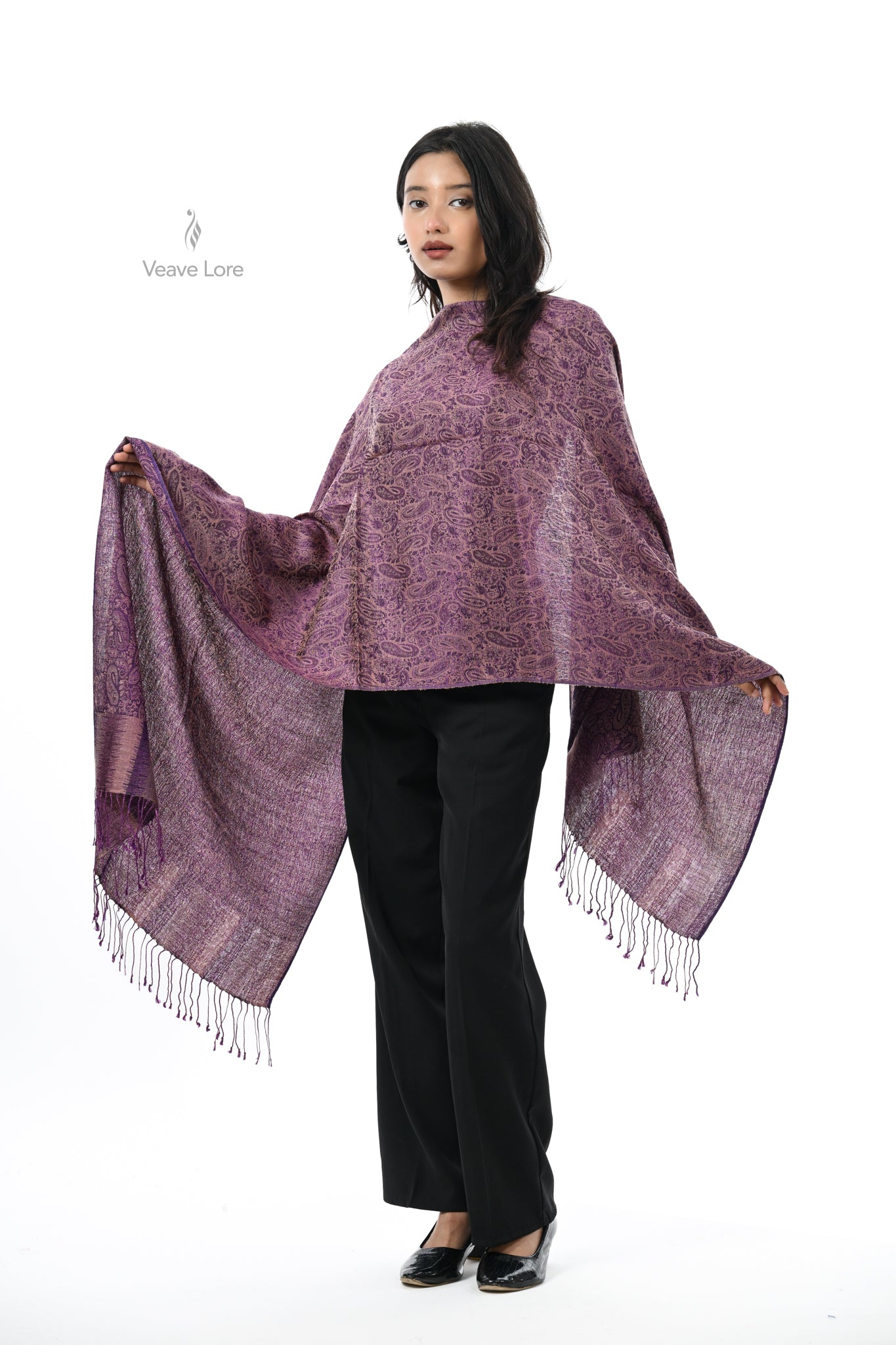 Jacquard Woven Fine Wool Stole