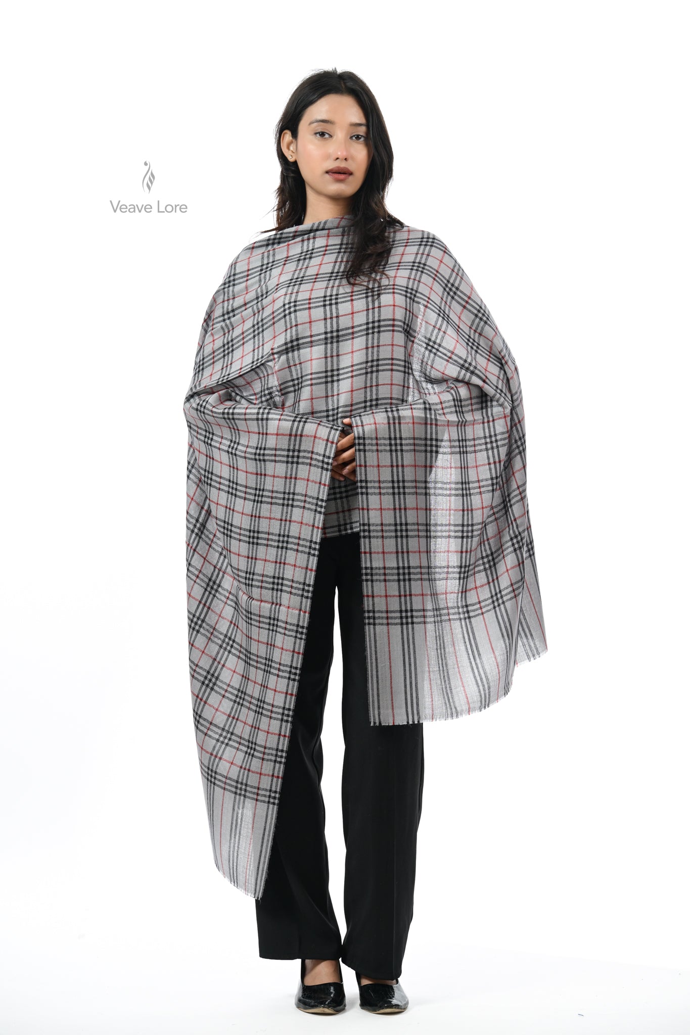 Khat-o-Naqsh Check & Stripe Stole