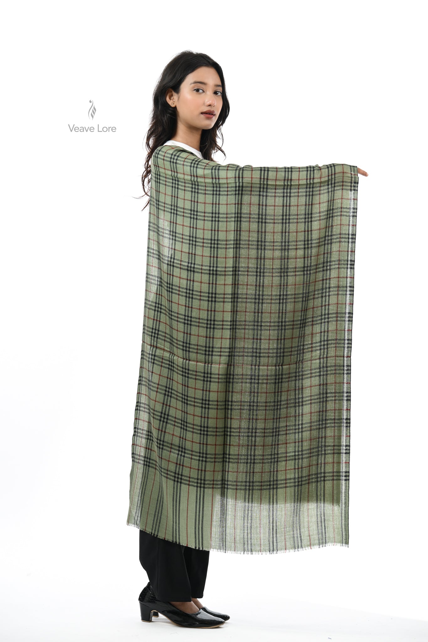 Khat-o-Naqsh Check & Stripe Stole