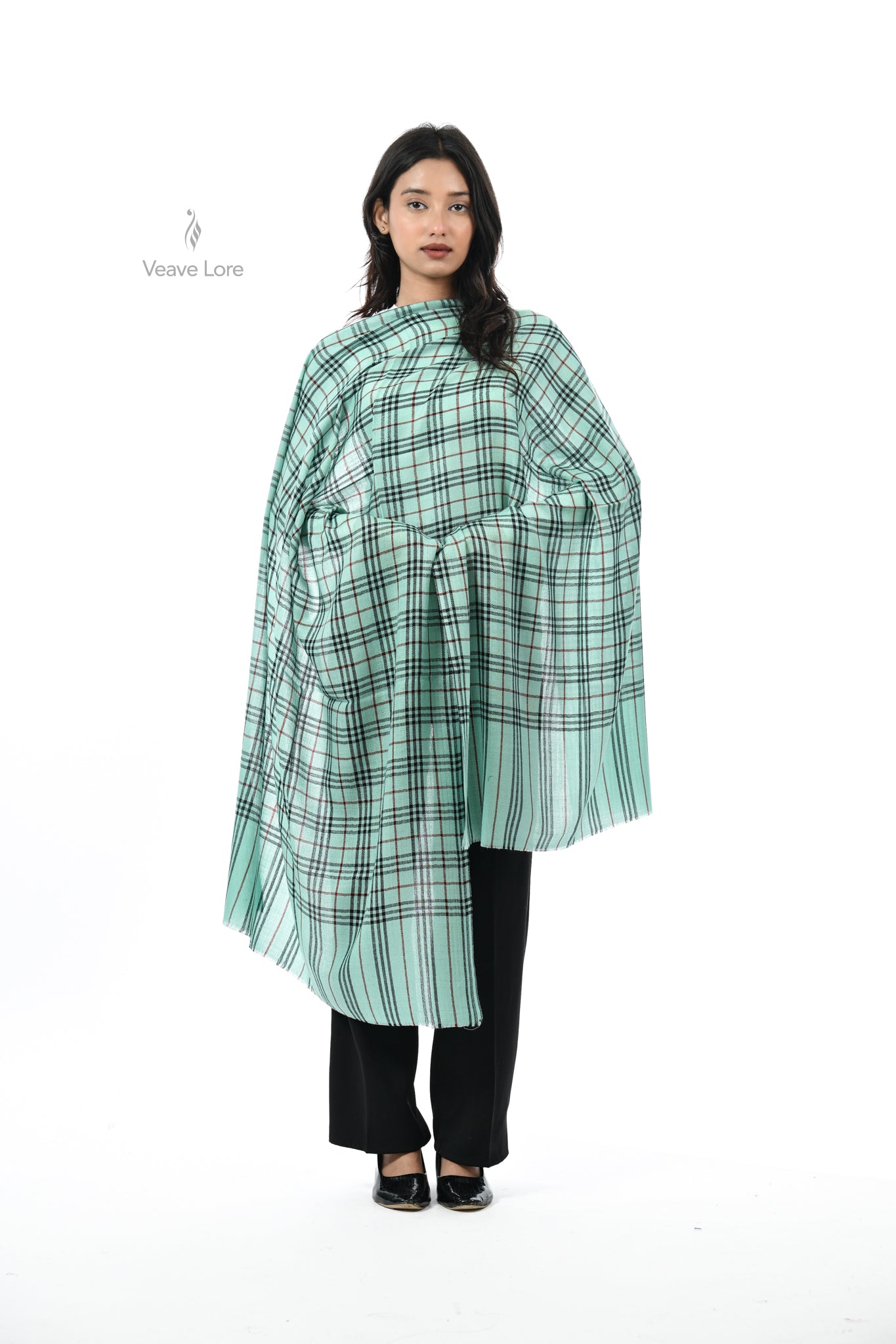 Khat-o-Naqsh Check & Stripe Stole