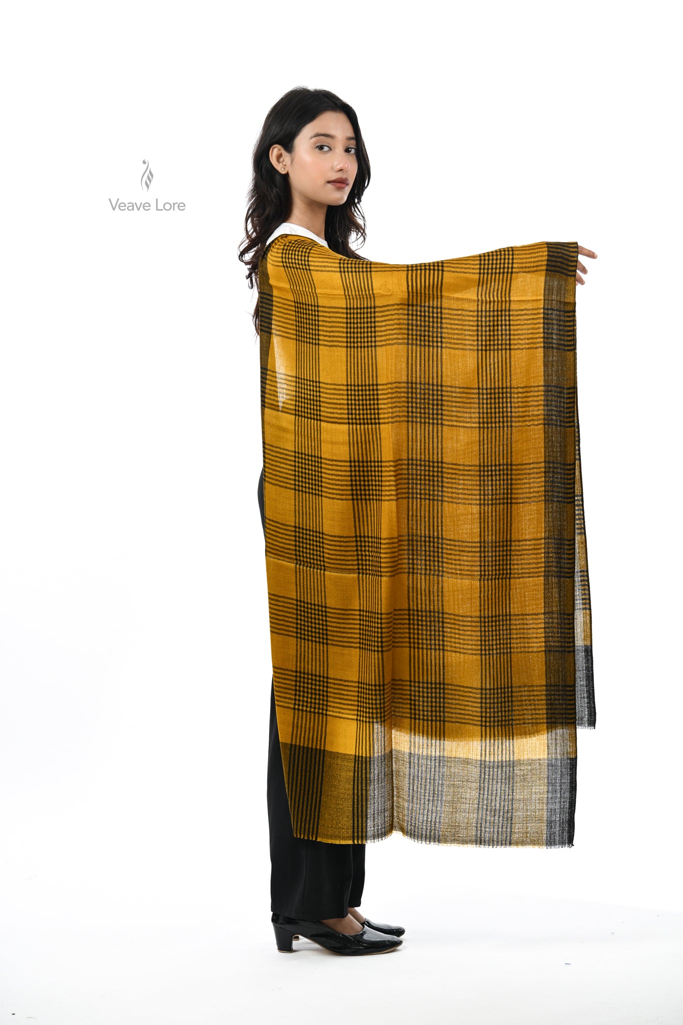 Khat-o-Naqsh Check & Stripe Stole