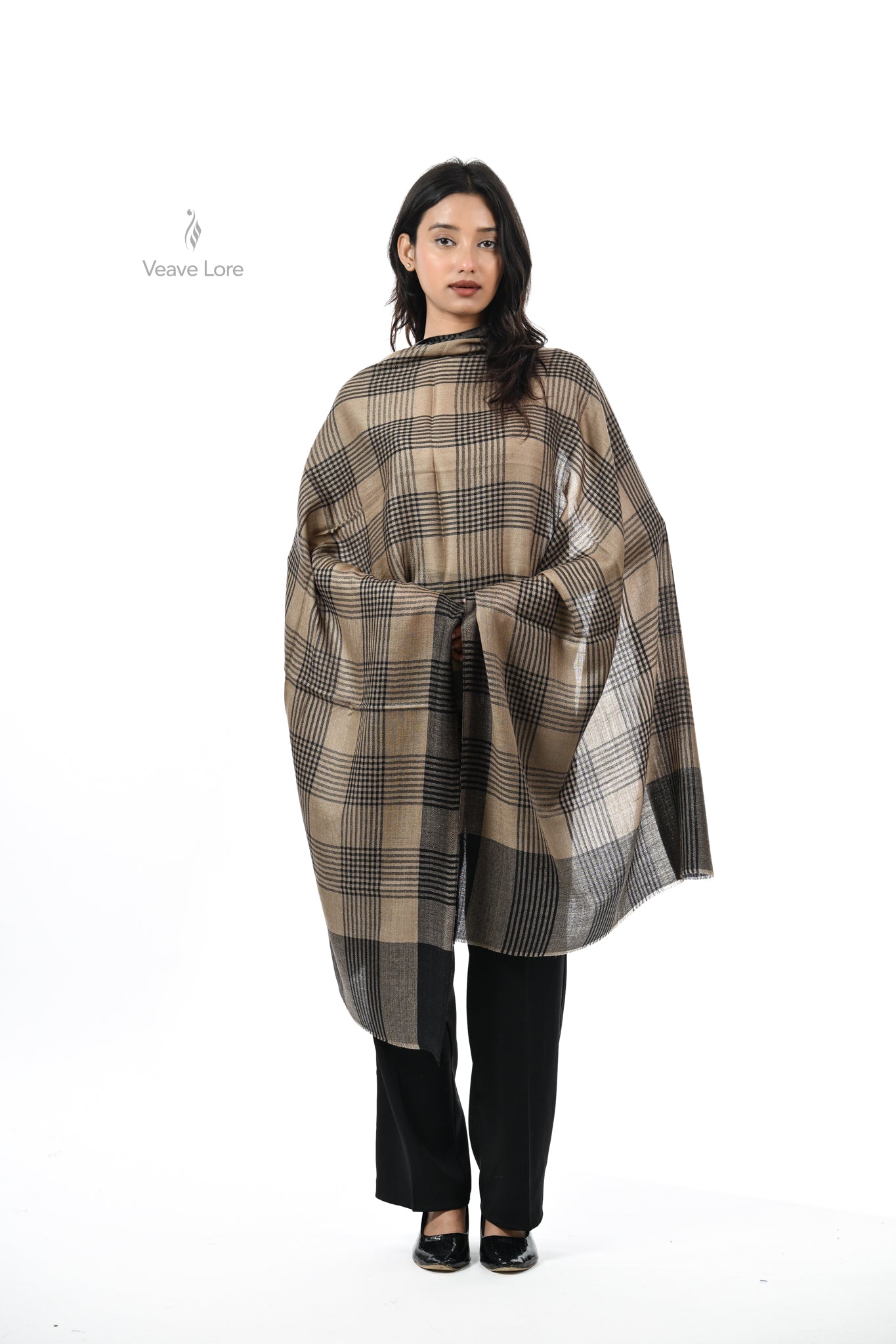 Khat-o-Naqsh Check & Stripe Stole