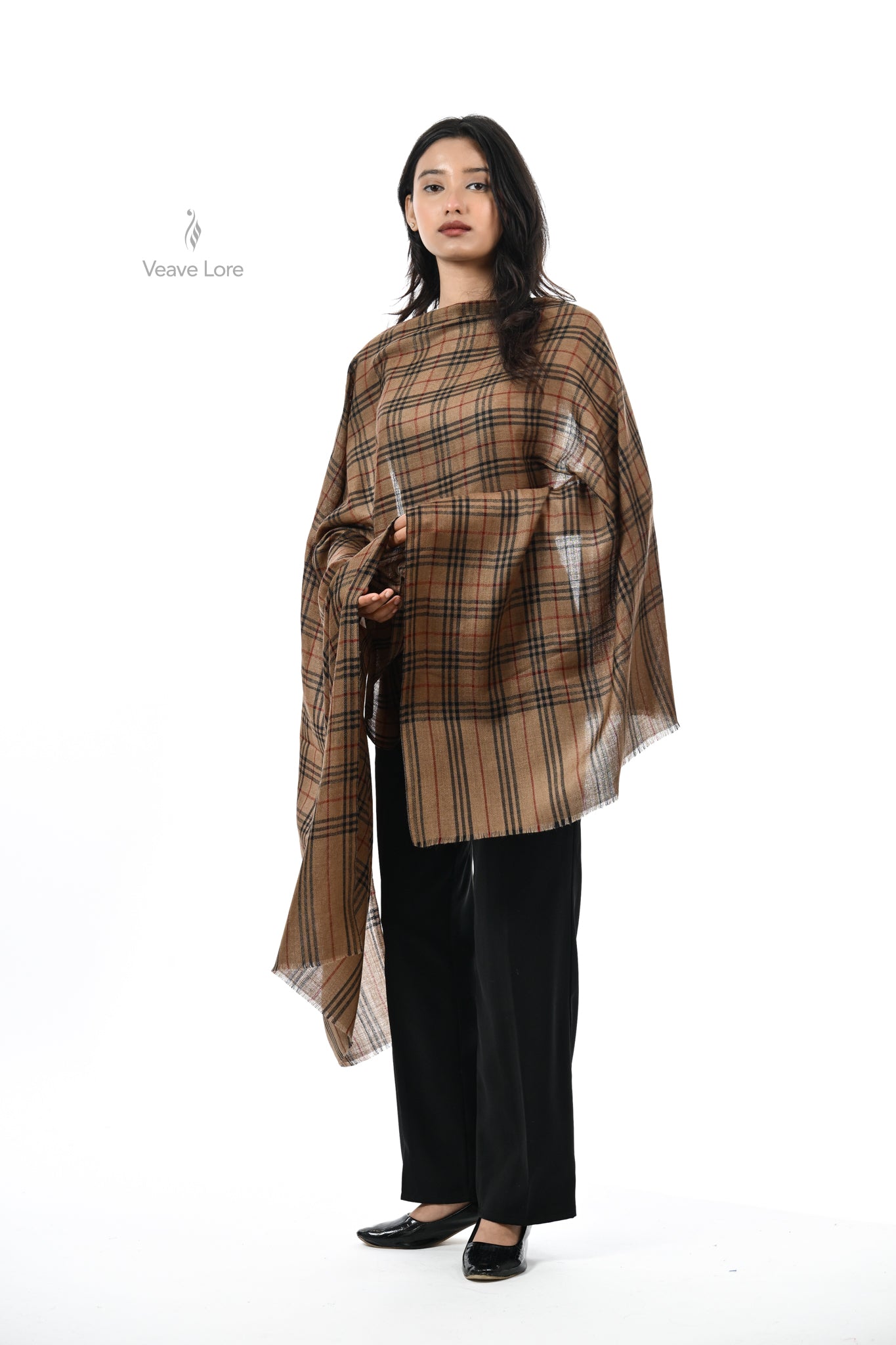Khat-o-Naqsh Check & Stripe Stole