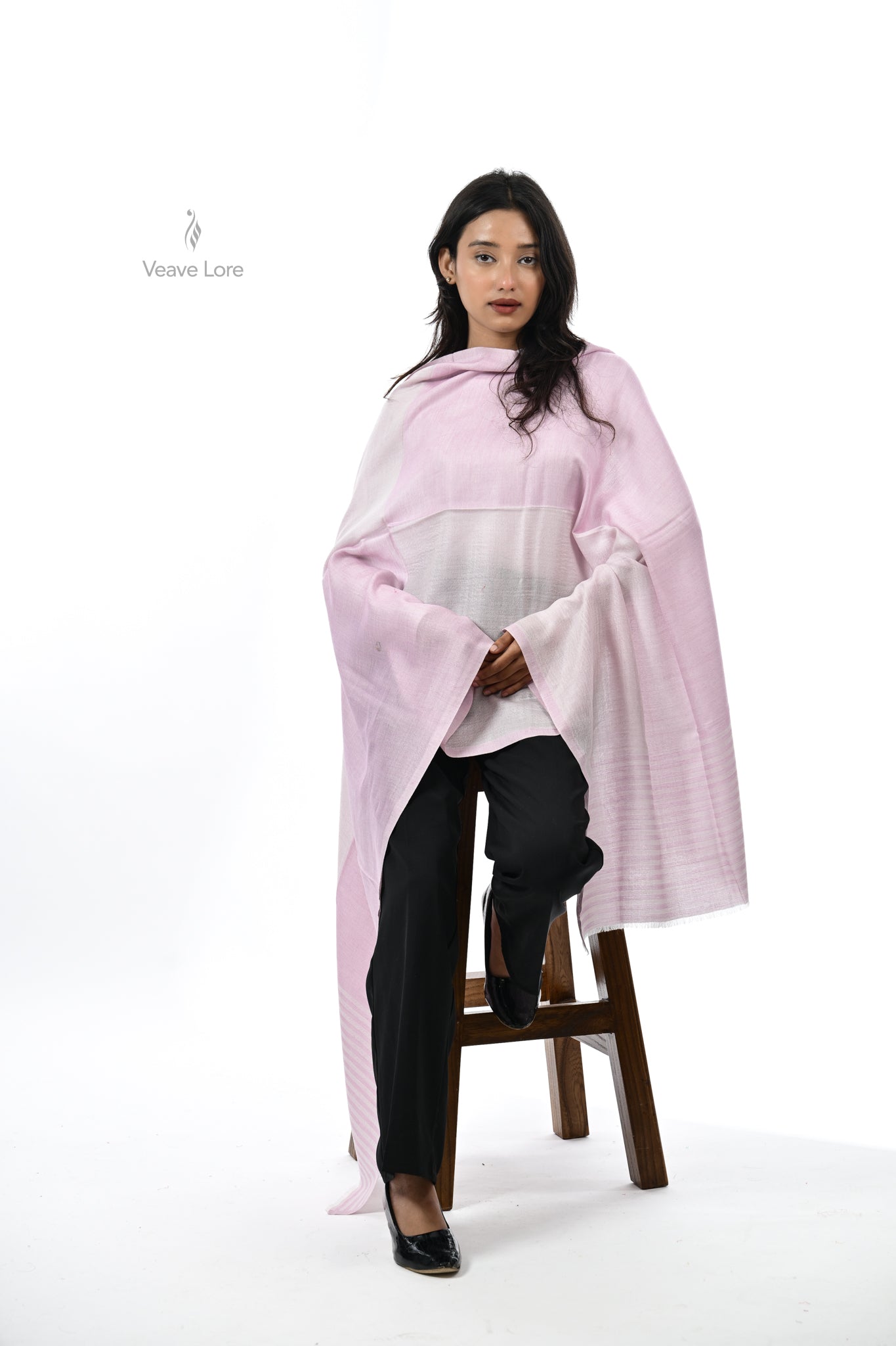 Tonal Texture Fine Wool Stole