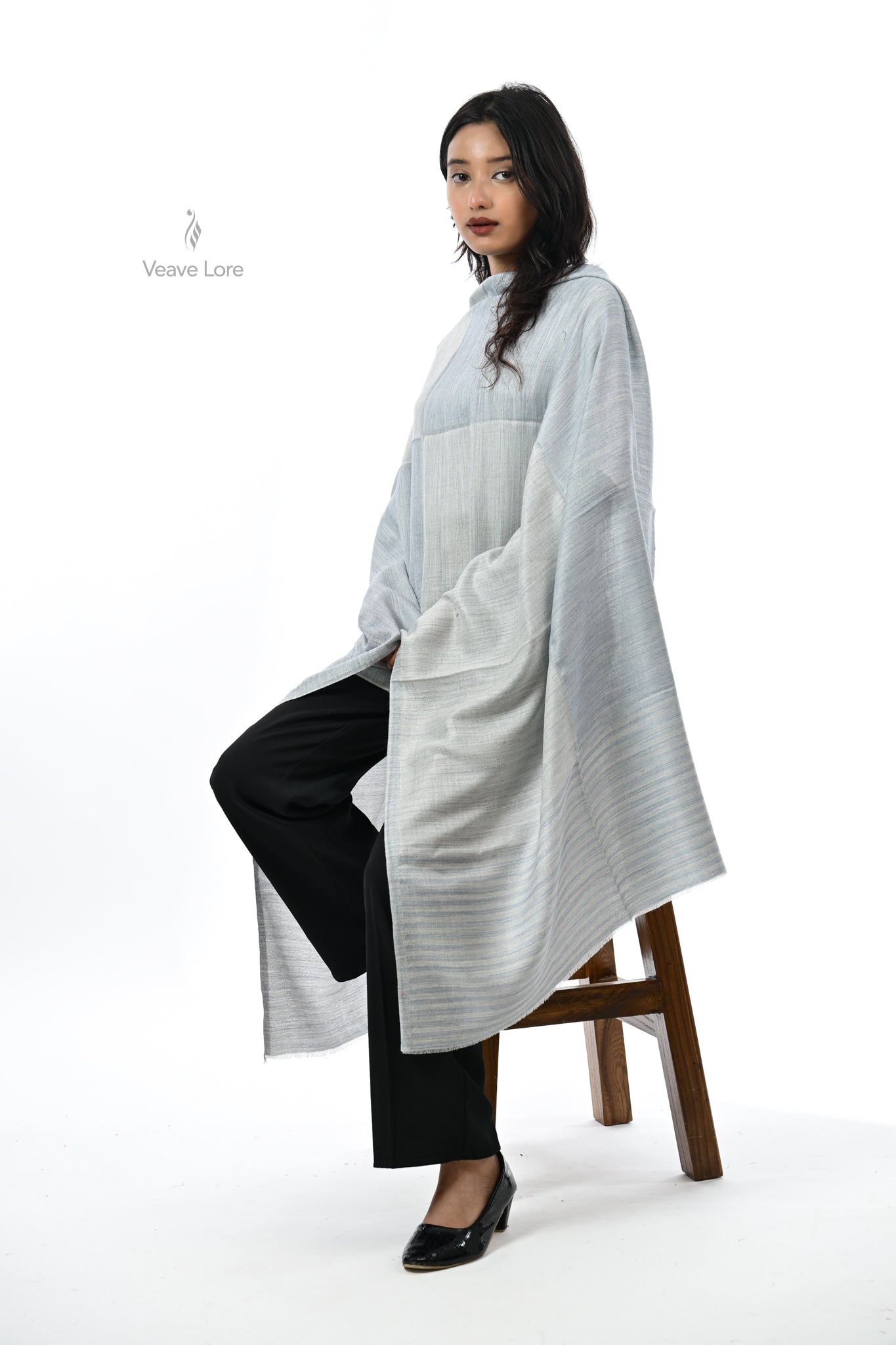 Tonal Texture Fine Wool Stole