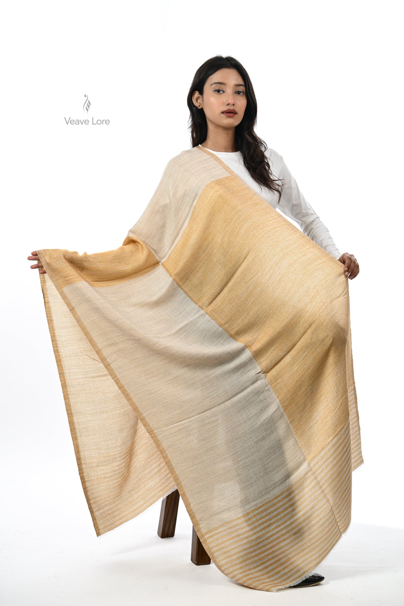 Tonal Texture Fine Wool Stole