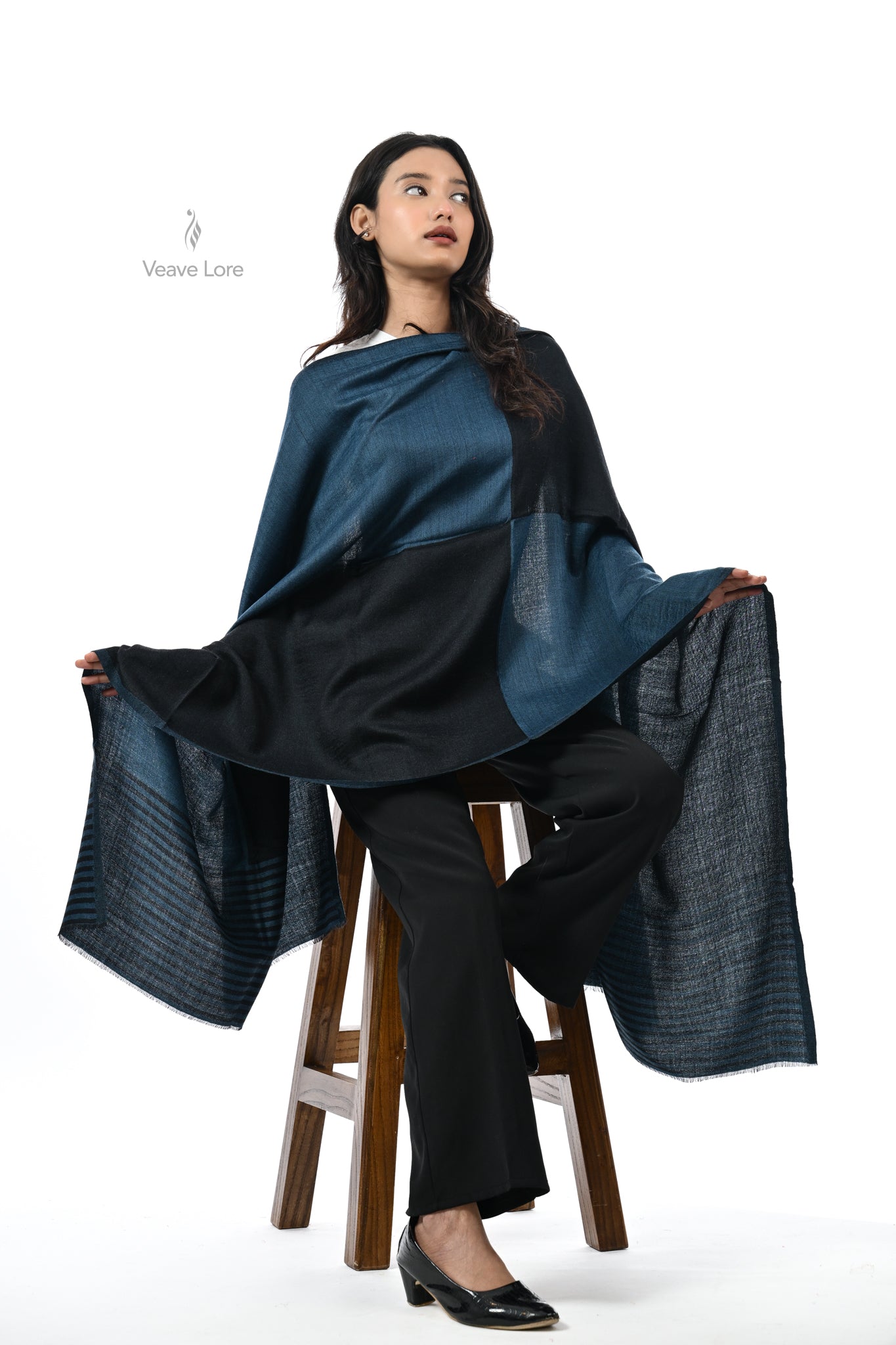 Tonal Texture Fine Wool Stole