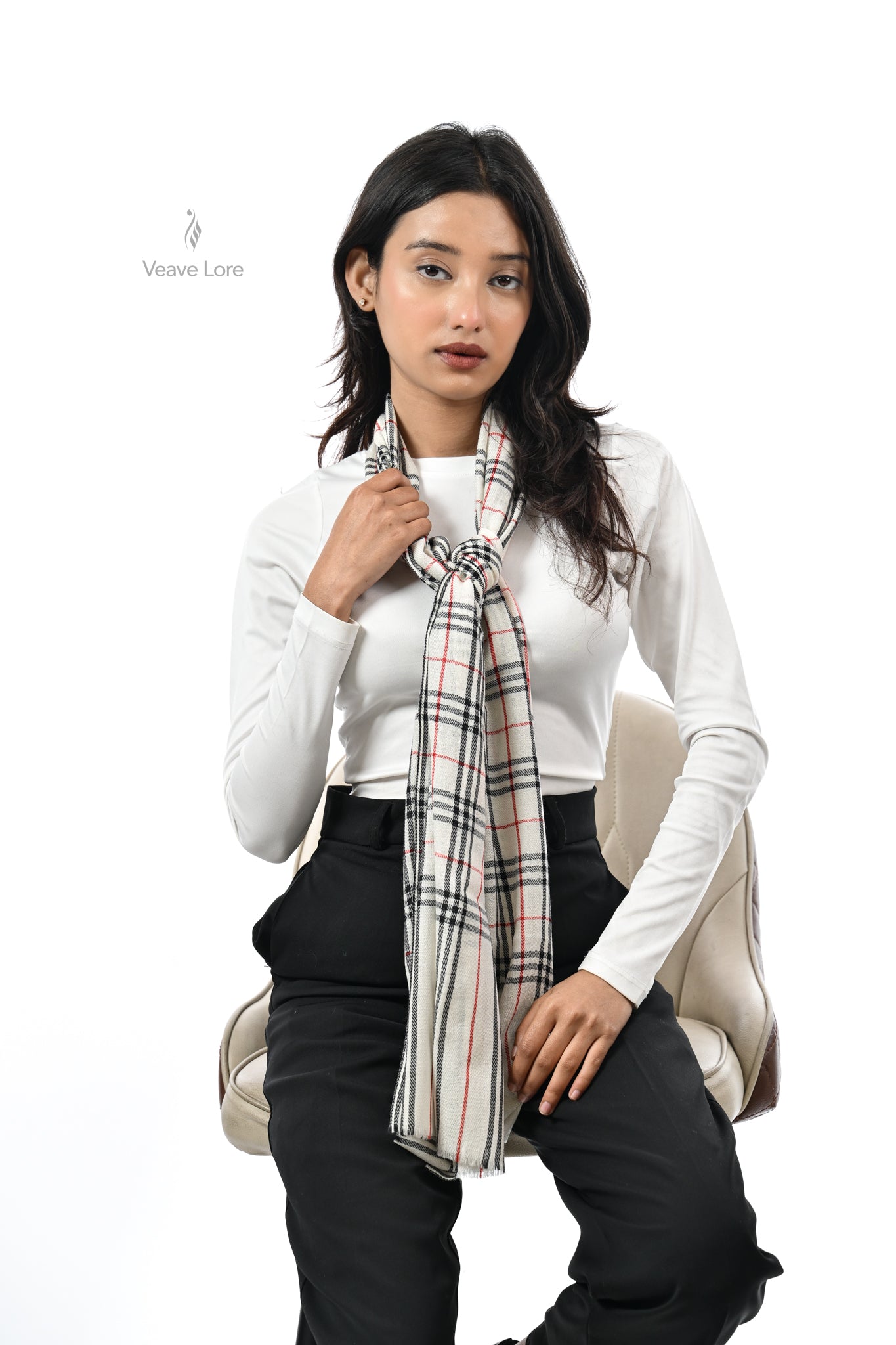 Safina Check Fine Wool Muffler