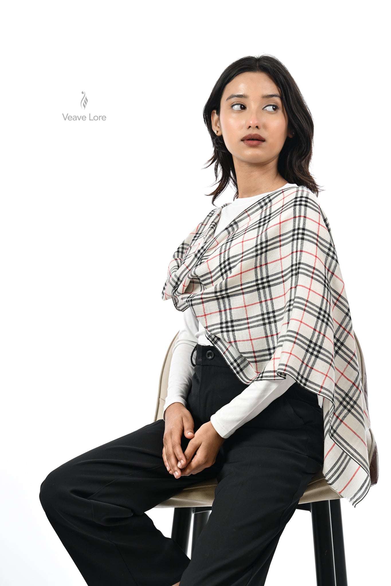 Safina Check Fine Wool Muffler