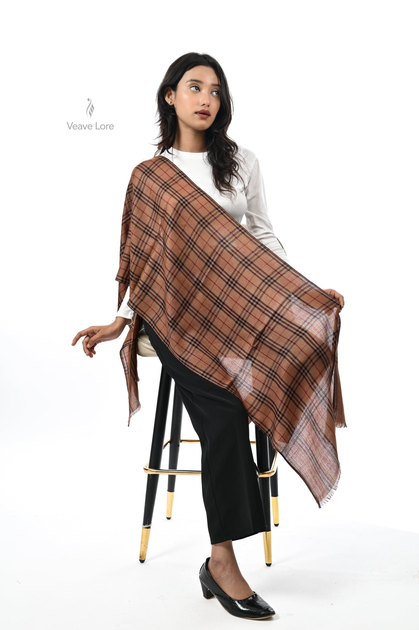 Rangoon Check Fine Wool Muffler