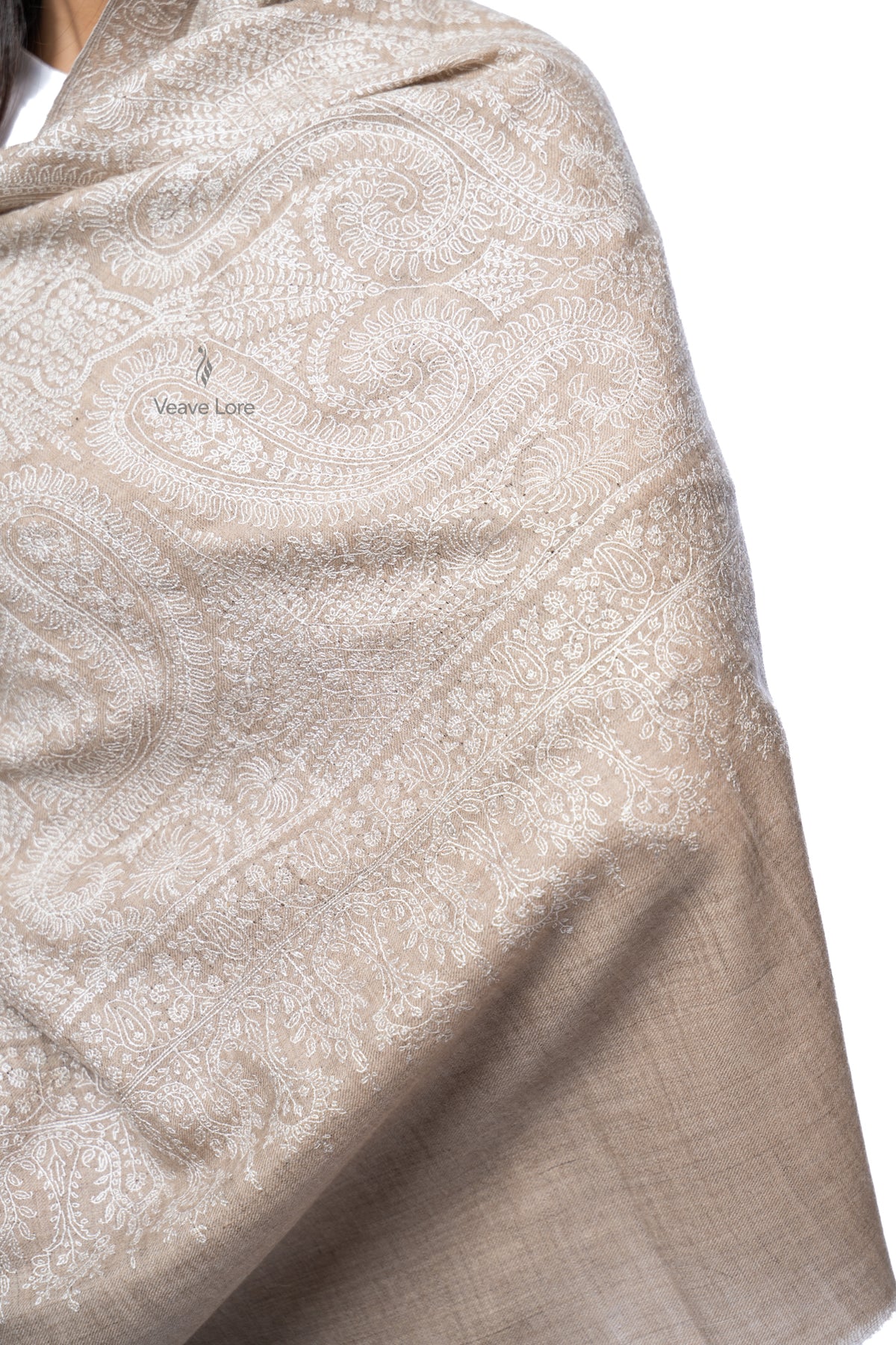 Bisque Tracery Pashmina Shawl