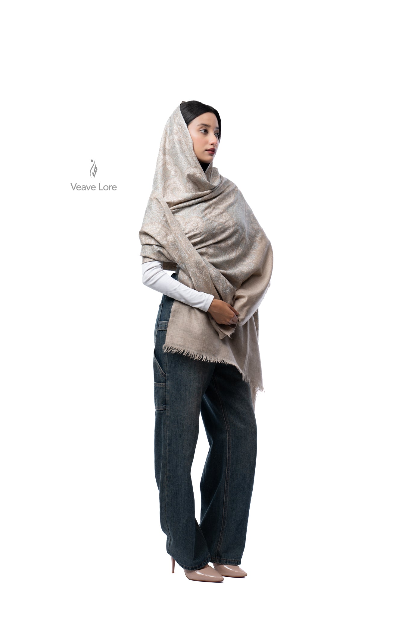 Silver Mist Pashmina Shawl