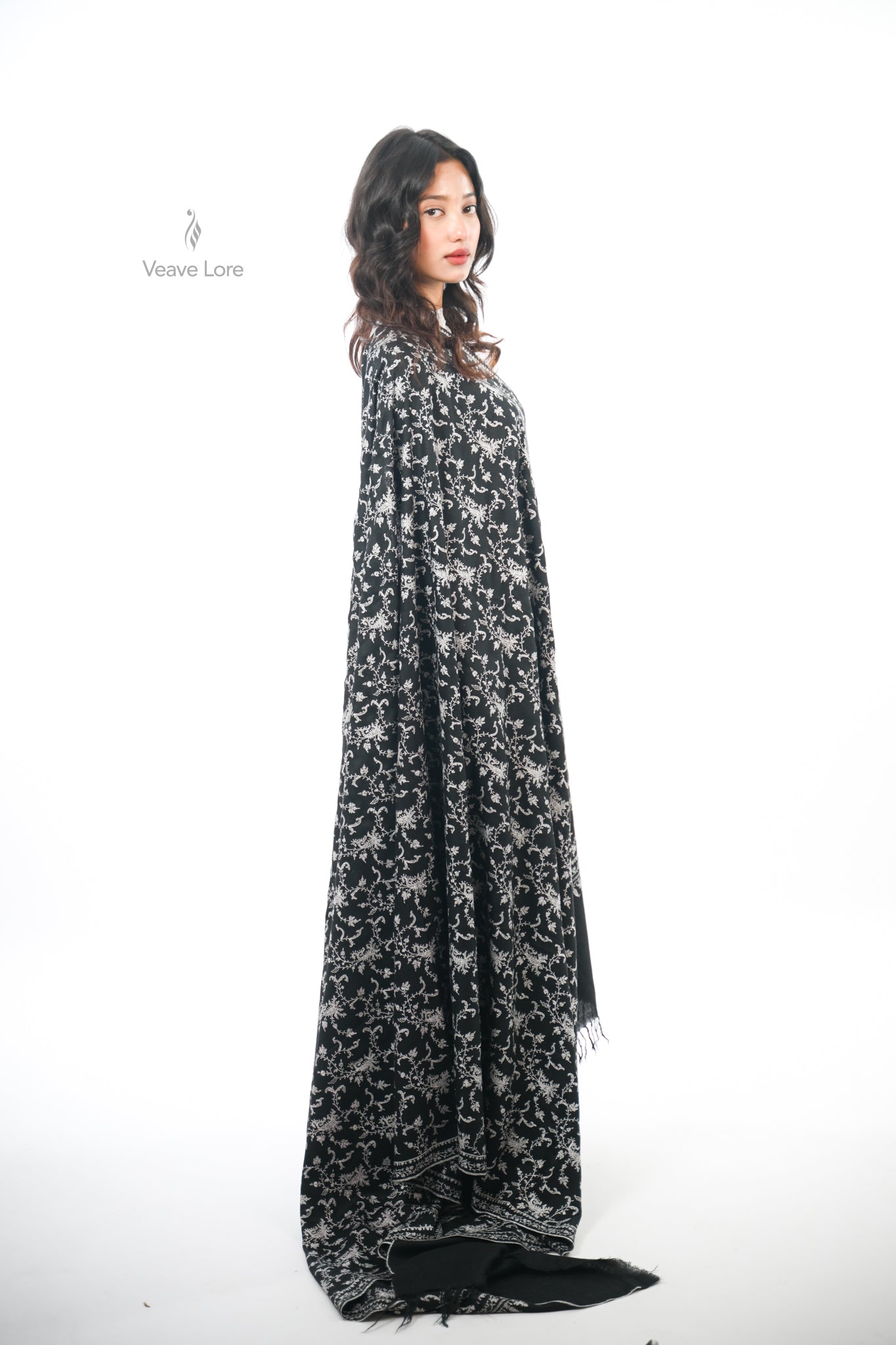 Kahkashan Midnight Oversized Pashmina Shawl