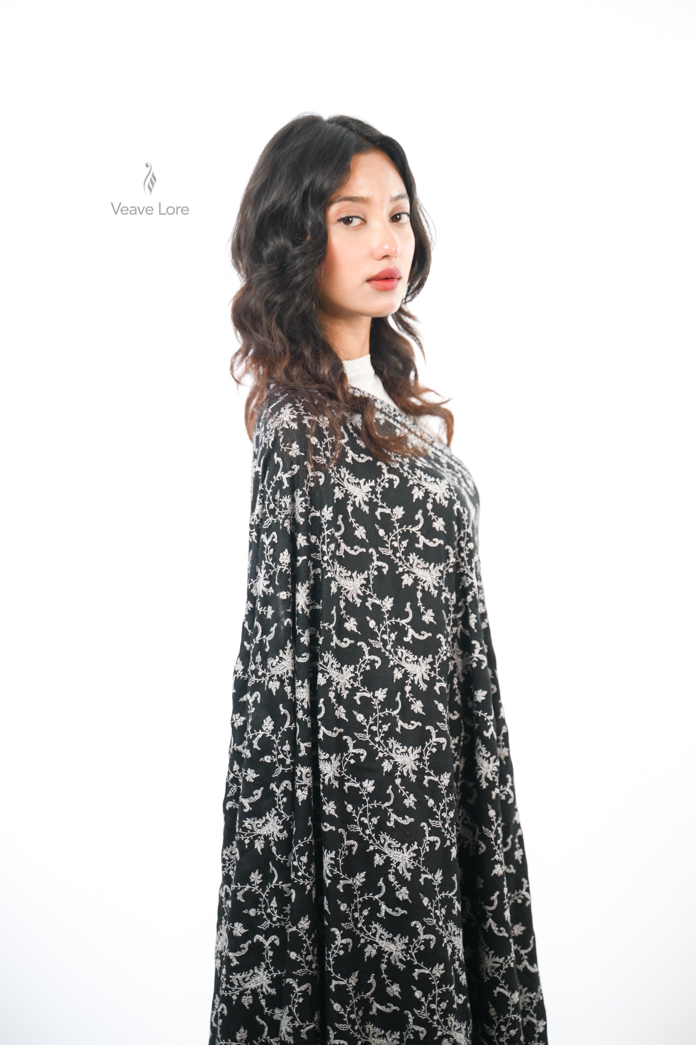 Kahkashan Midnight Oversized Pashmina Shawl