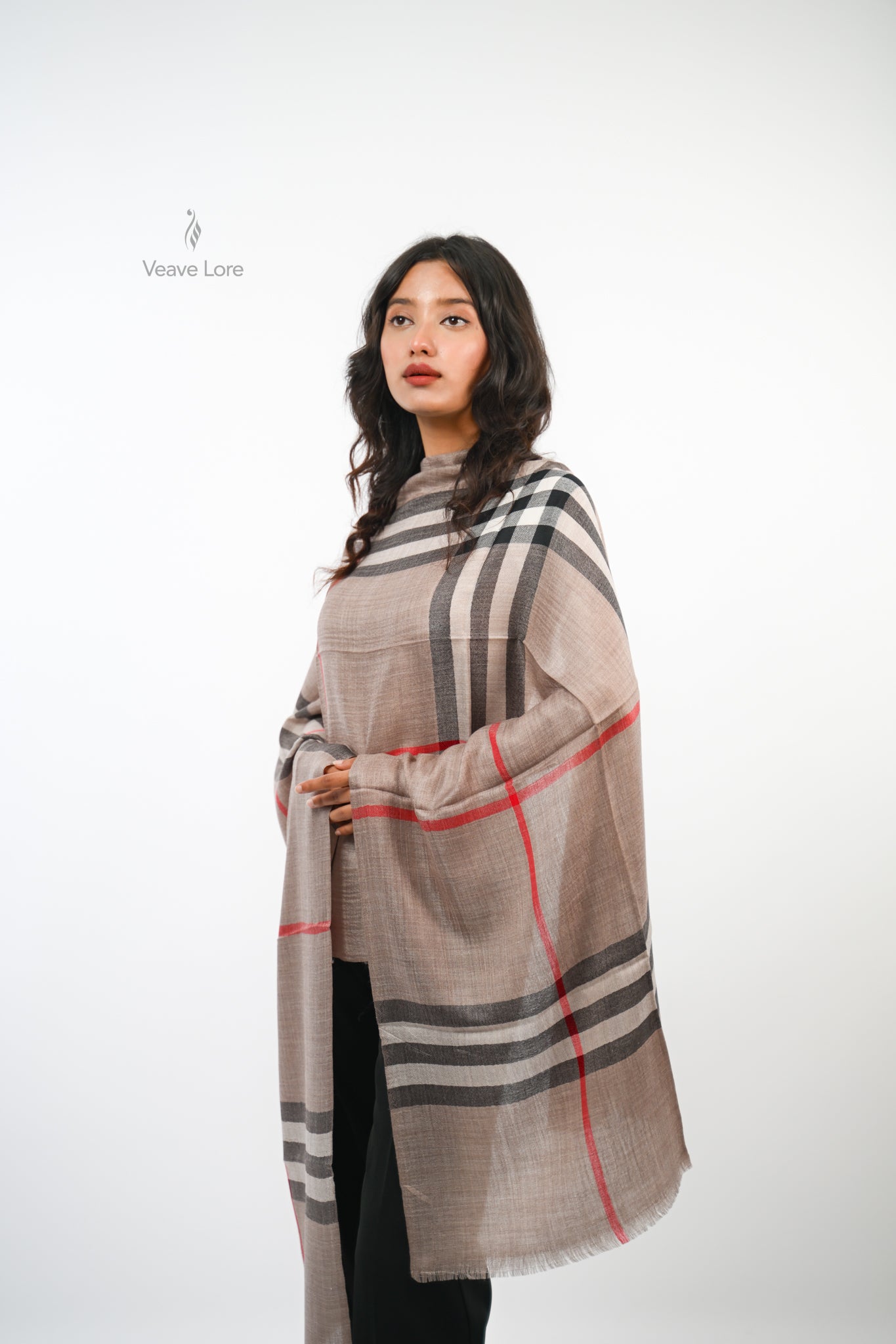 The Woven Check and Stripe Stole
