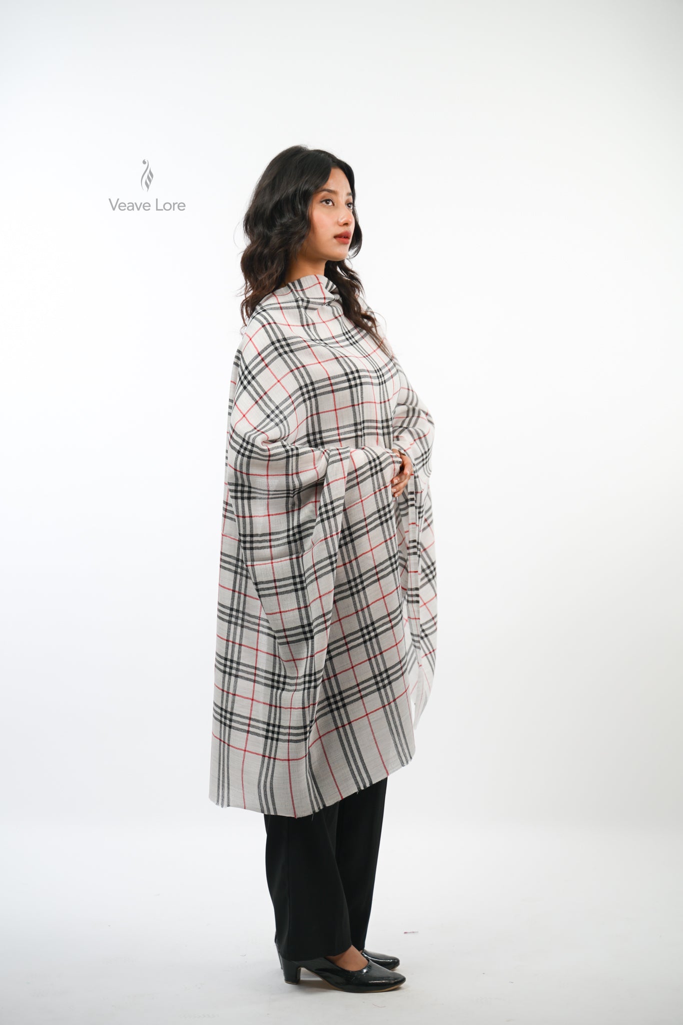 The Woven Check and Stripe Stole