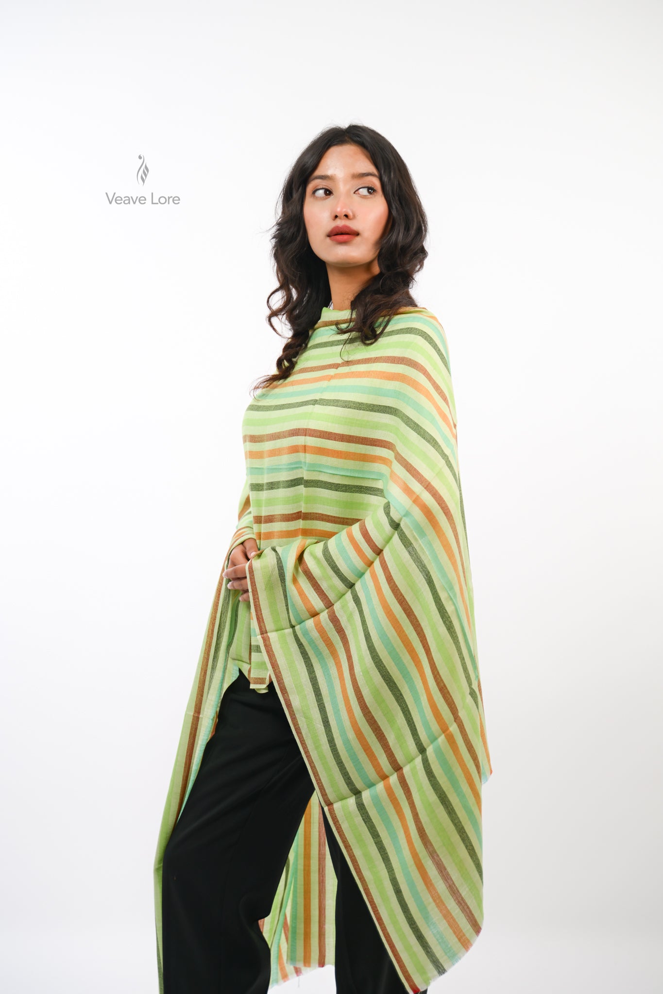 The Woven Check and Stripe Stole