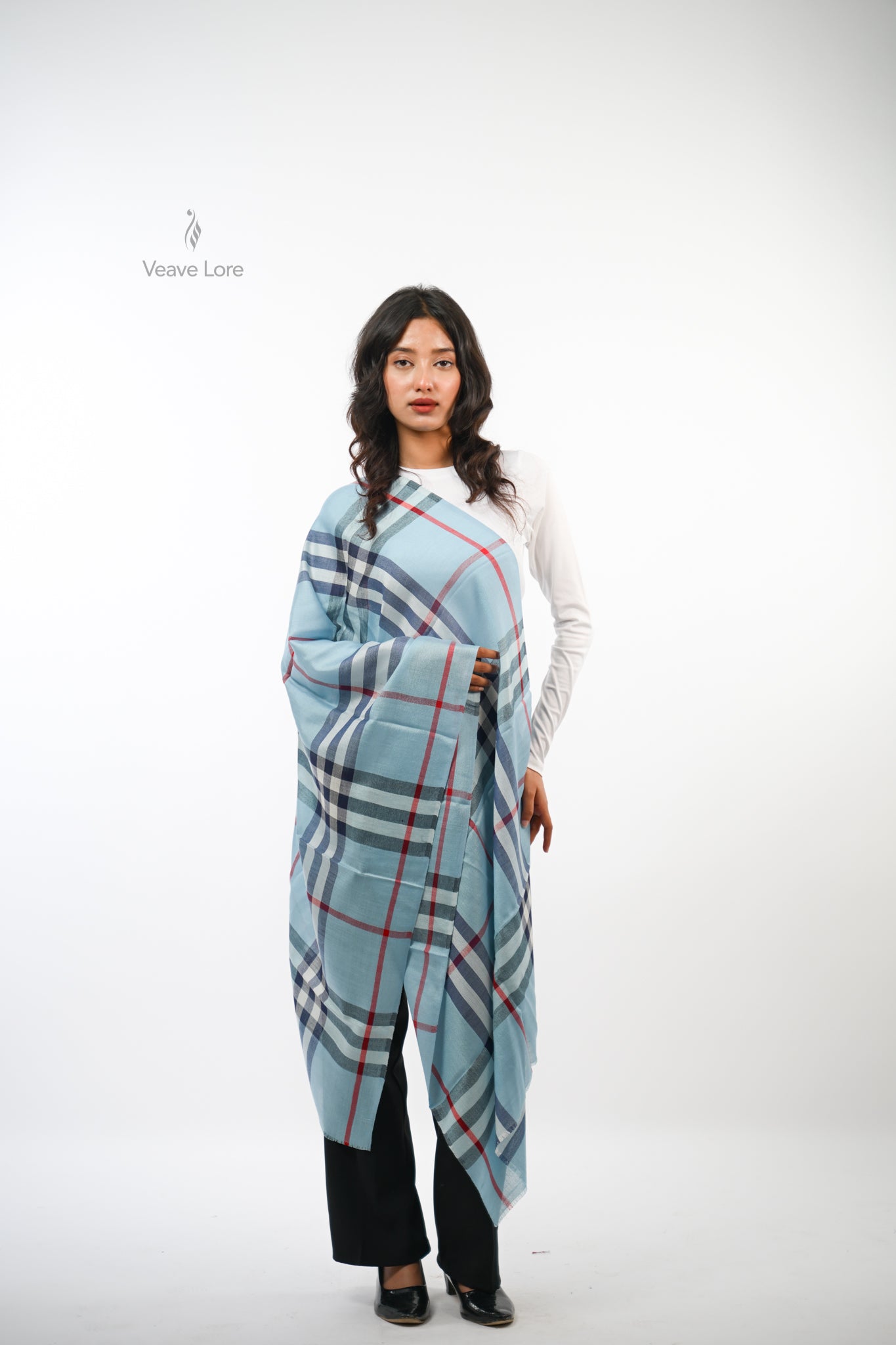 The Woven Check and Stripe Stole