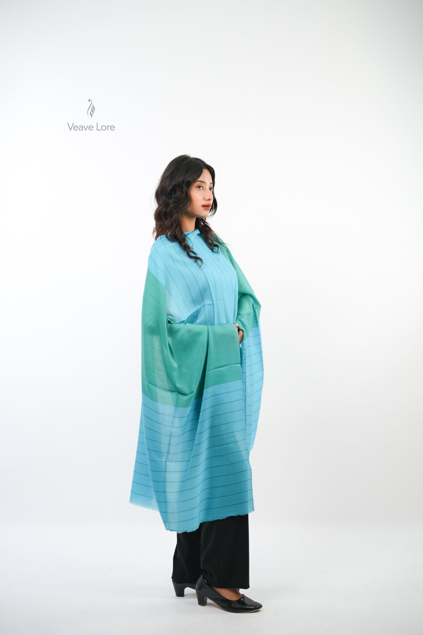 Check Fine Wool Stole — The Woven Grid