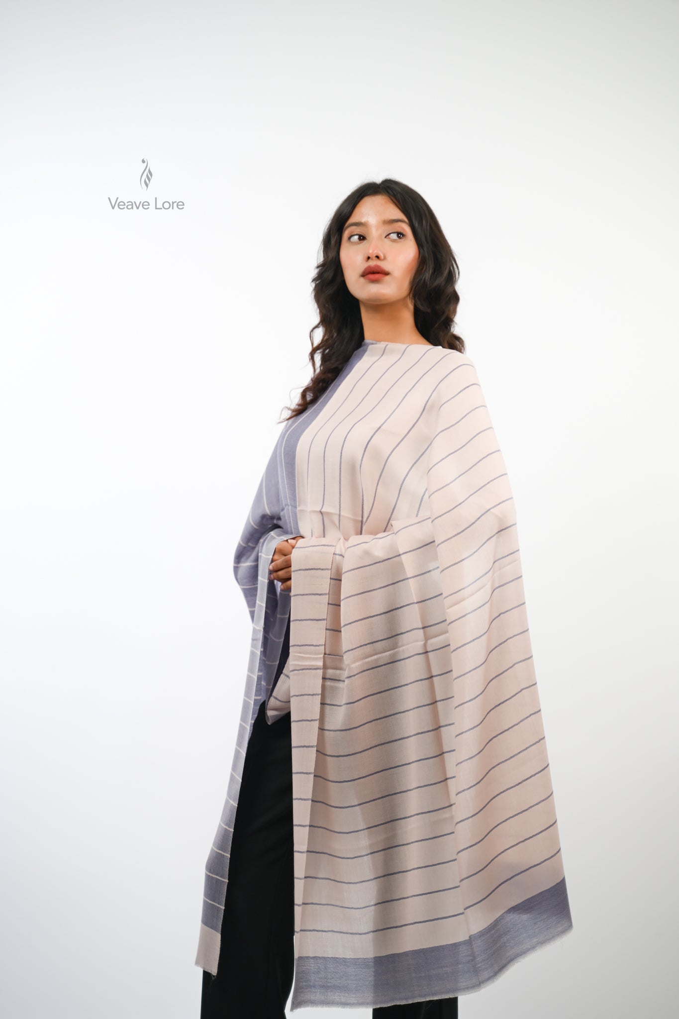 Check Fine Wool Stole — The Woven Grid
