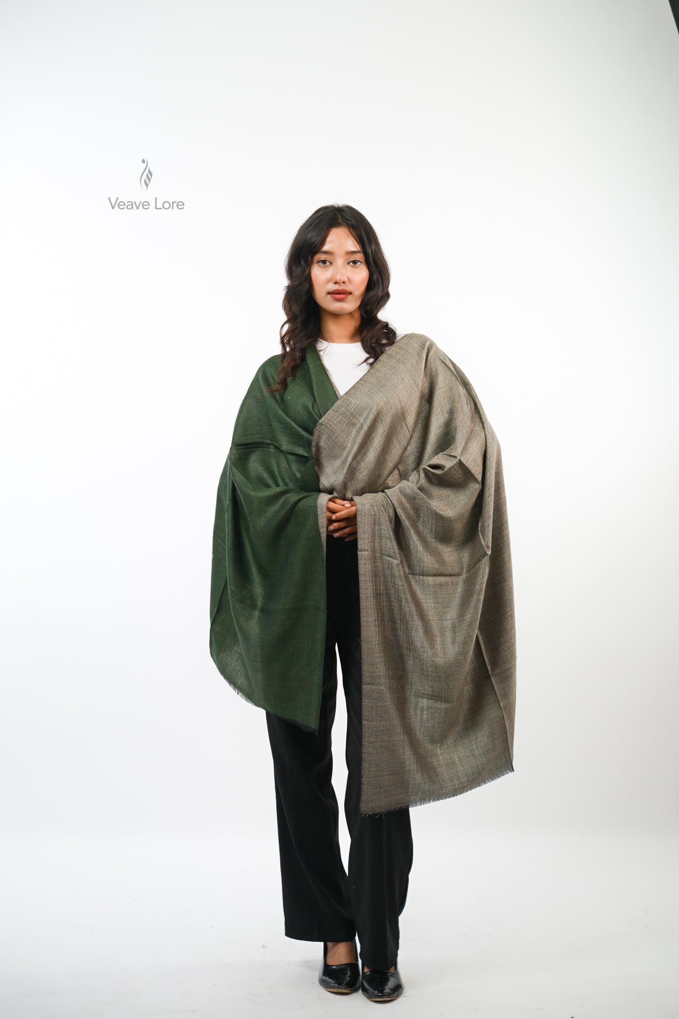 Plain Reversible Fine Wool Stole