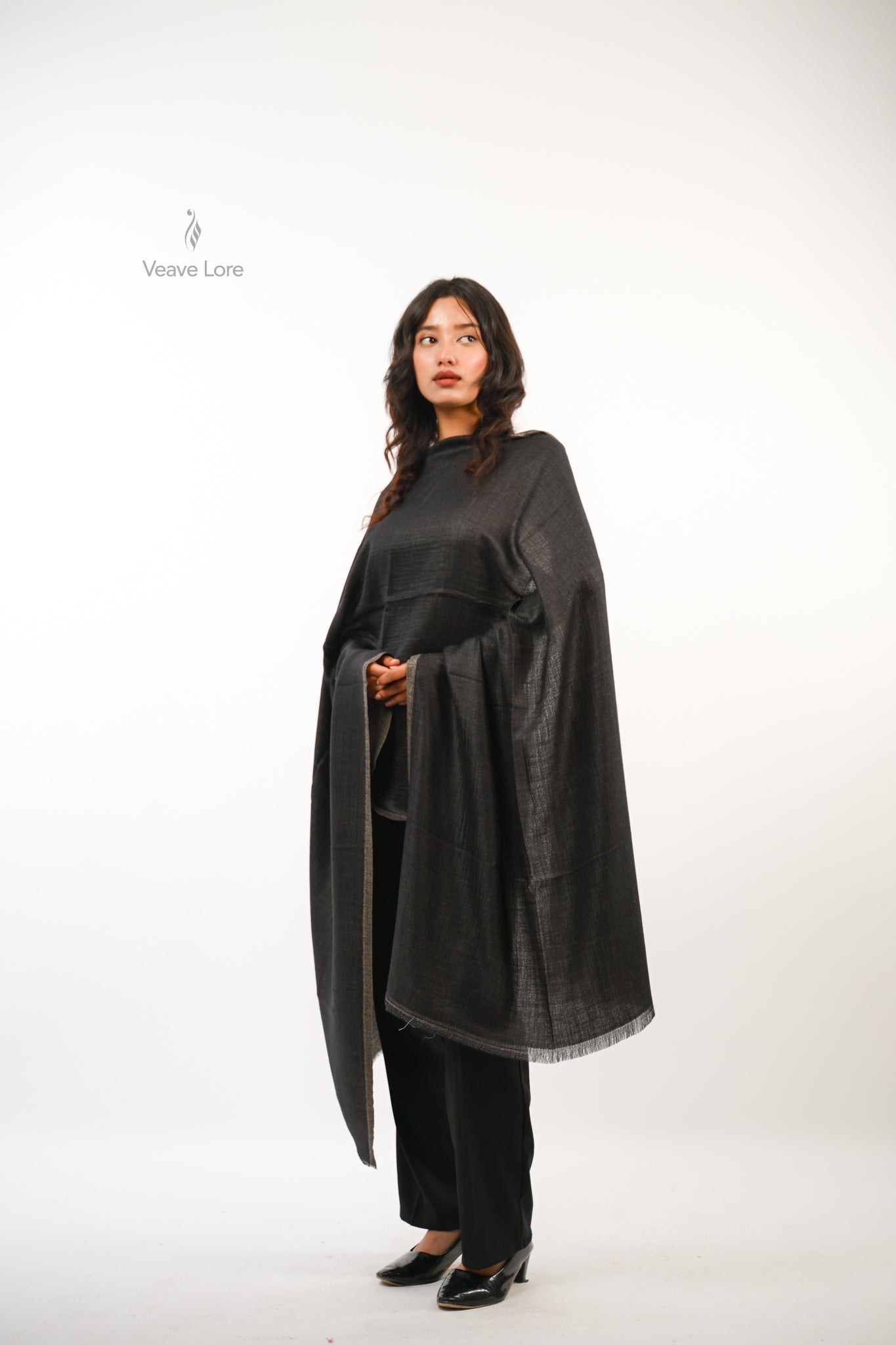 Plain Reversible Fine Wool Stole