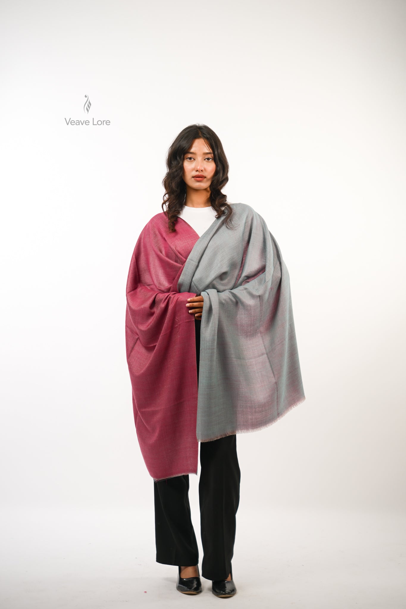 Plain Reversible Fine Wool Stole