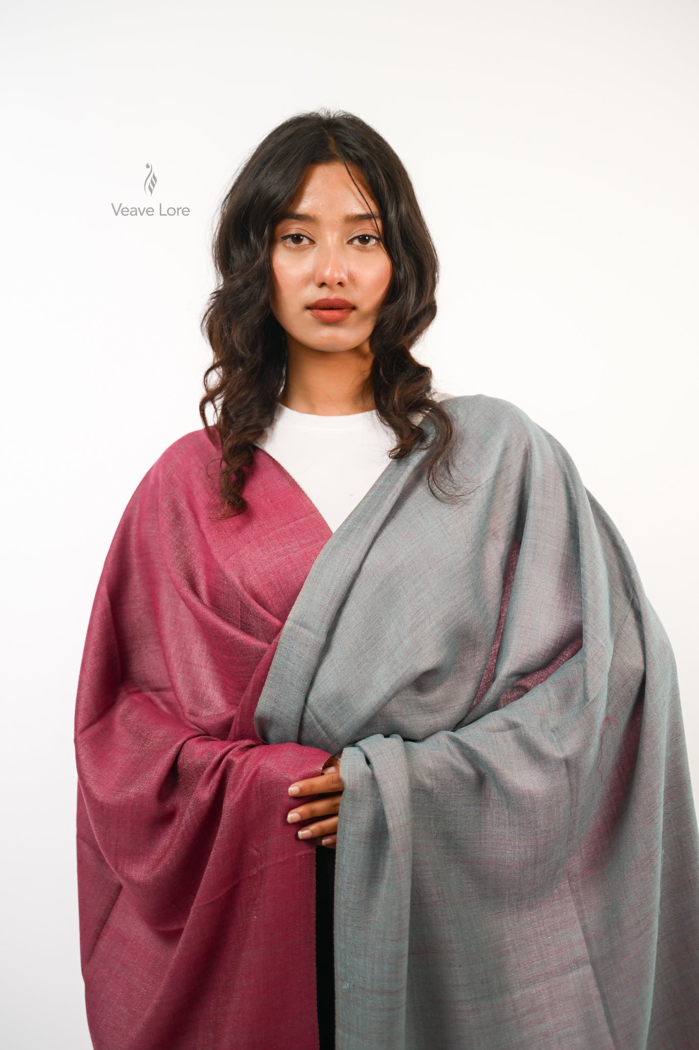 Plain Reversible Fine Wool Stole