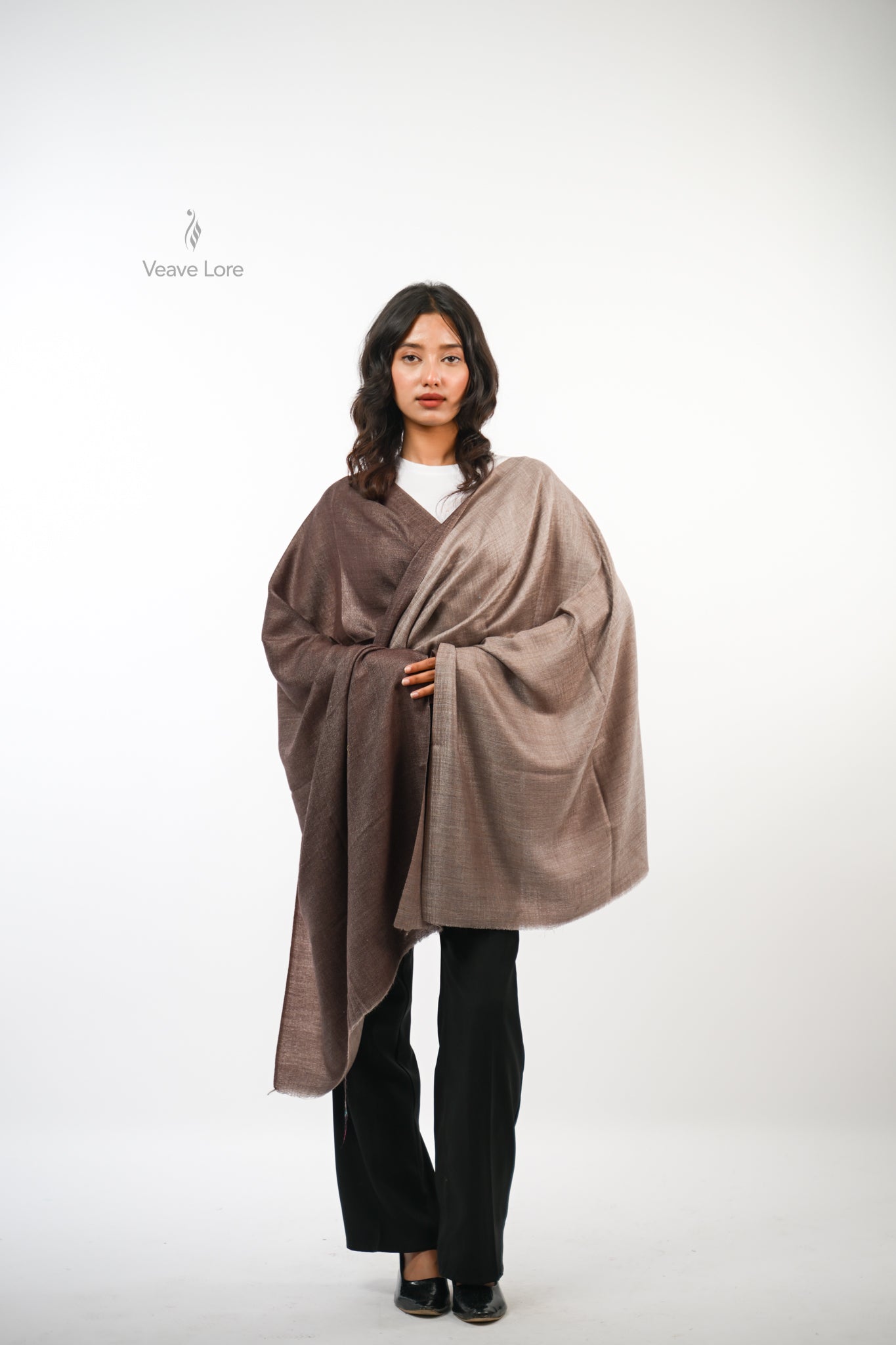 Plain Reversible Fine Wool Stole