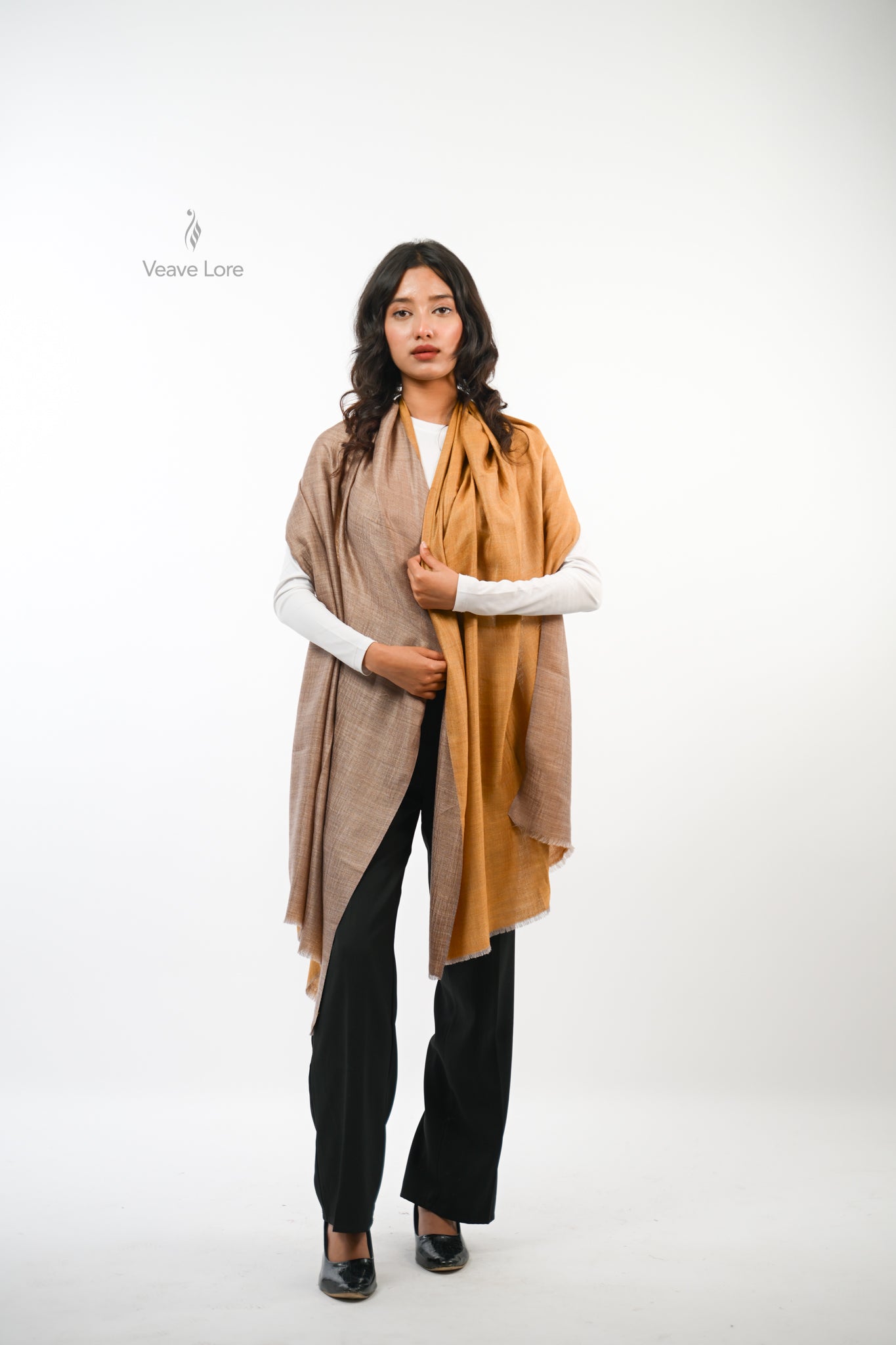 Plain Reversible Fine Wool Stole