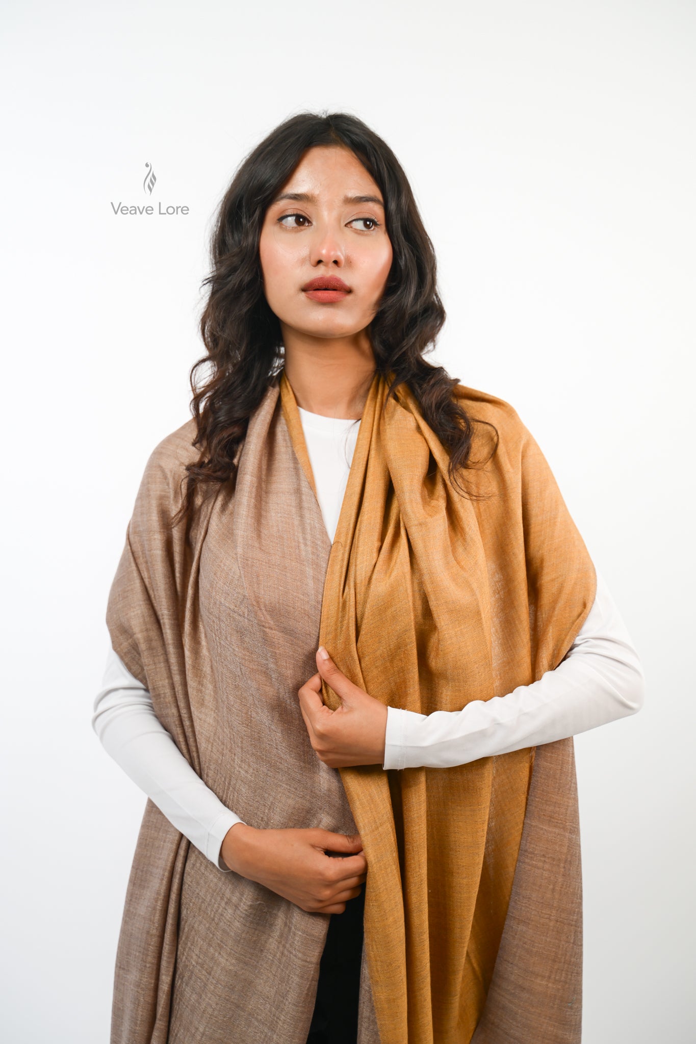 Plain Reversible Fine Wool Stole