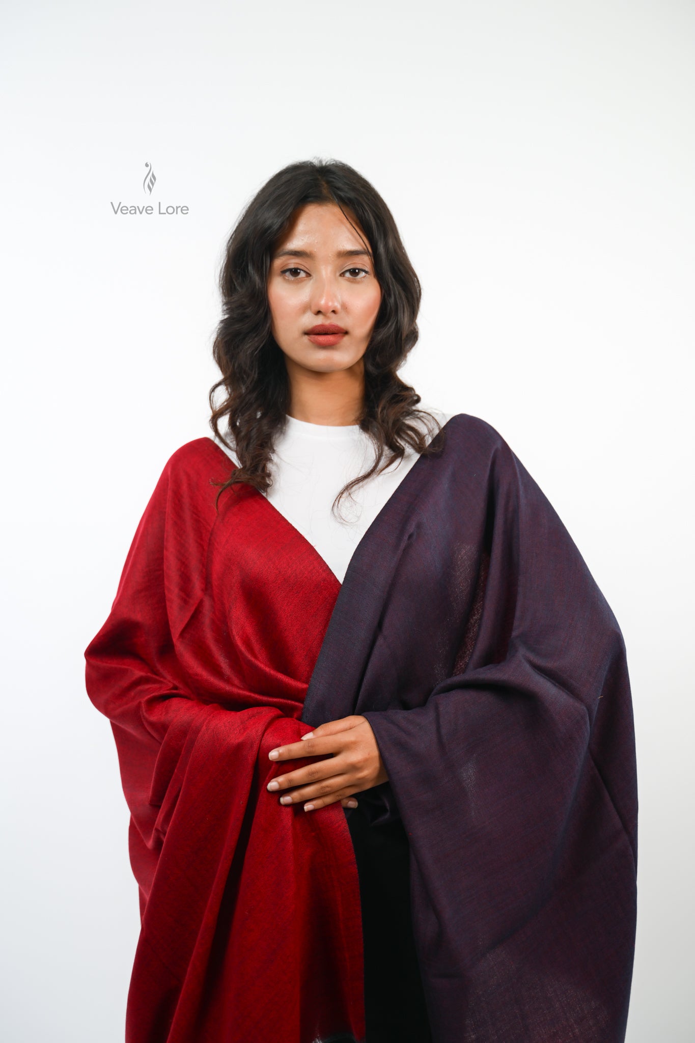 Plain Reversible Fine Wool Stole