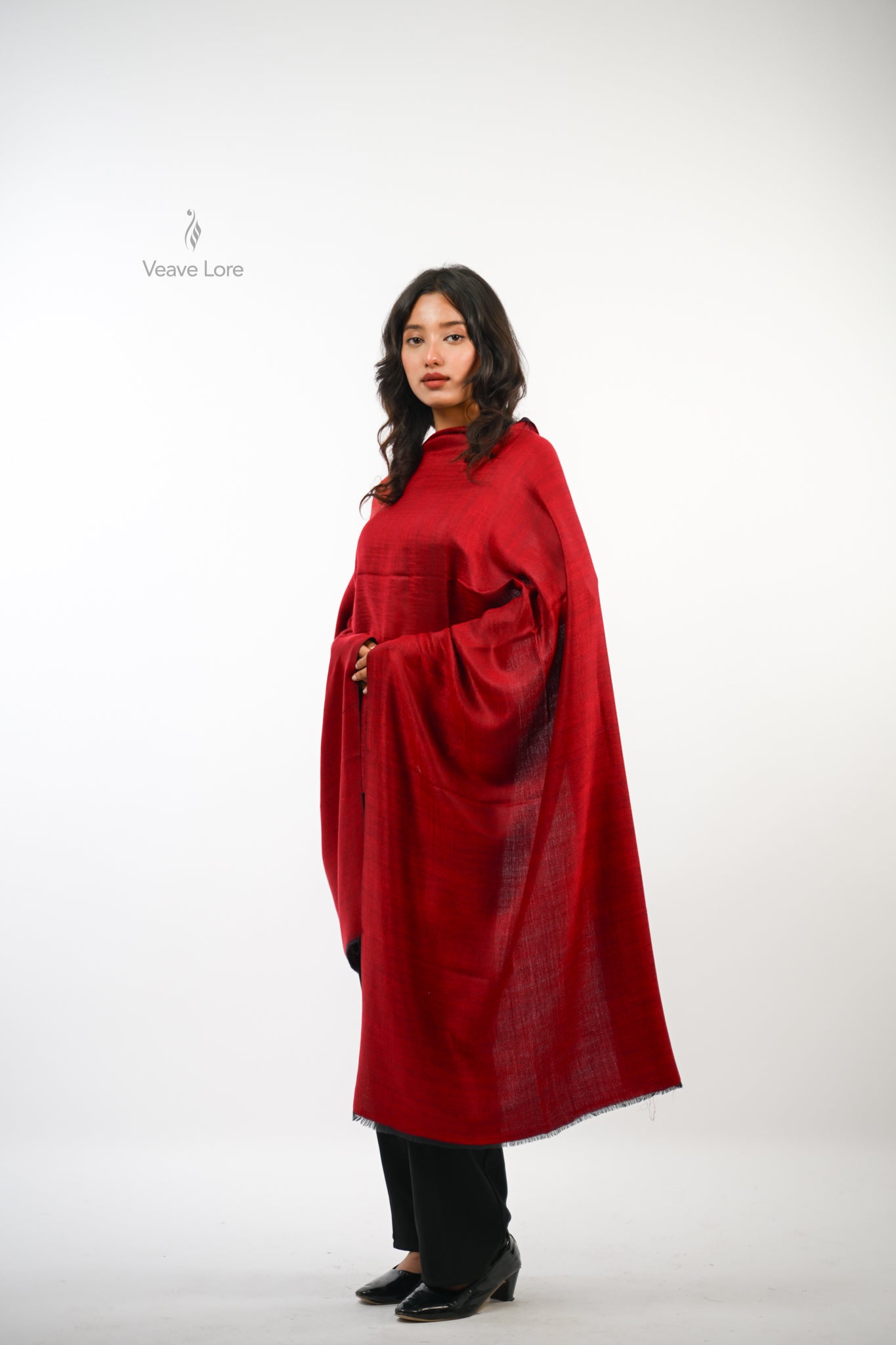 Plain Reversible Fine Wool Stole