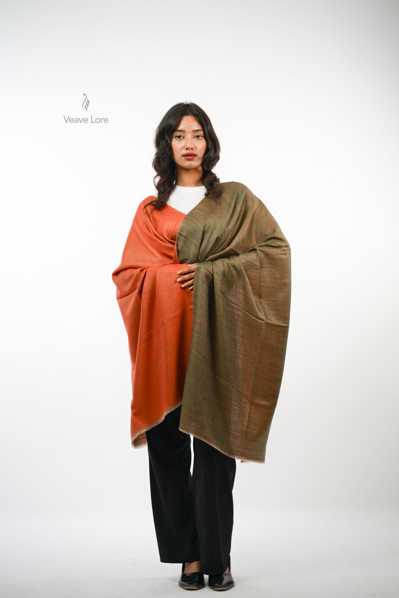 Plain Reversible Fine Wool Stole