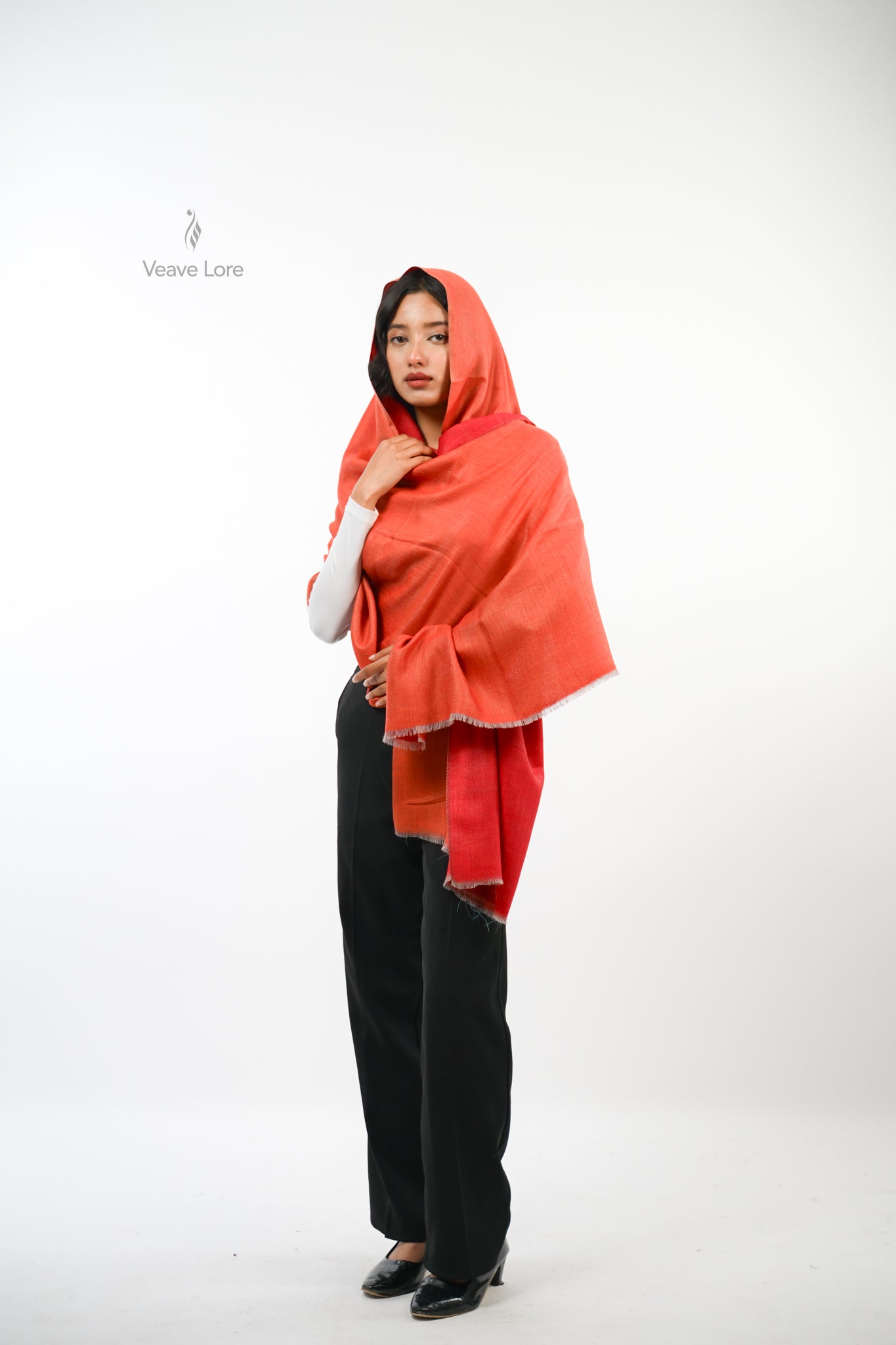 Plain Reversible Fine Wool Stole