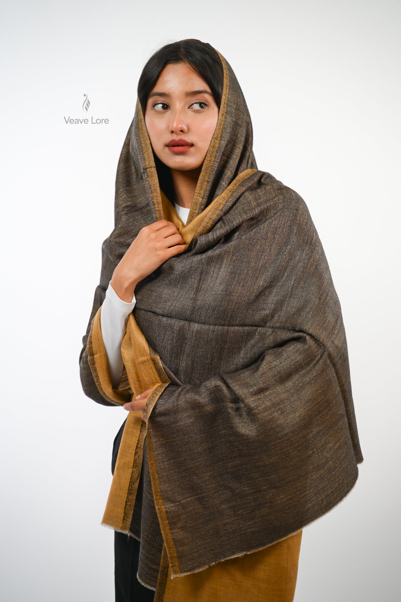 Plain Reversible Fine Wool Stole