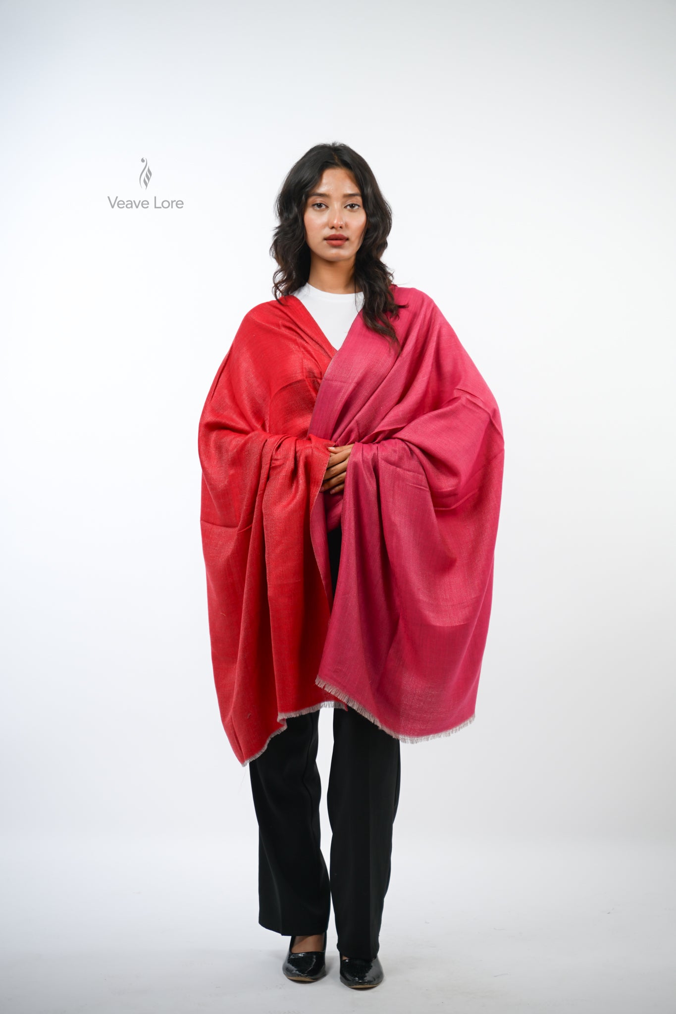 Laal Reversible Fine Wool Shawl
