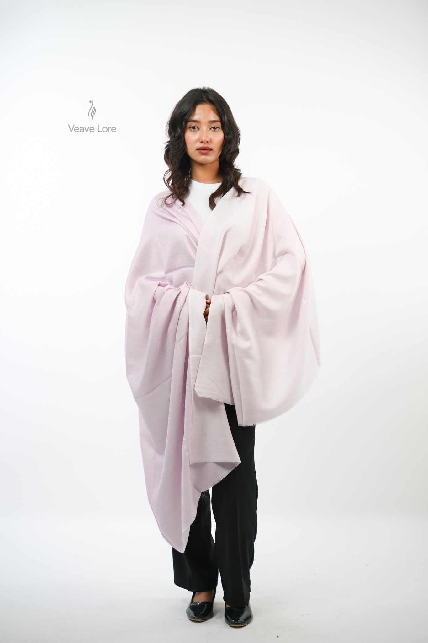 Mauve Reversible Fine Wool Shawl