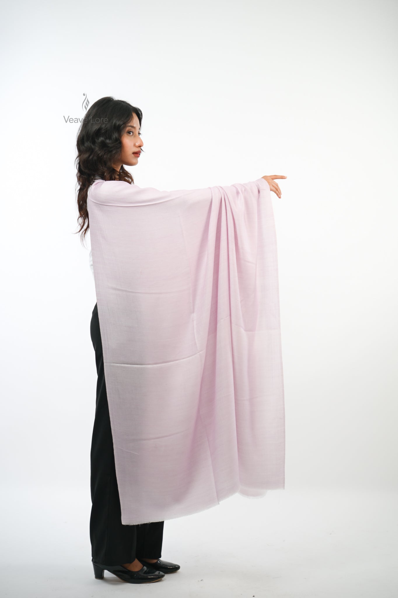 Mauve Reversible Fine Wool Shawl