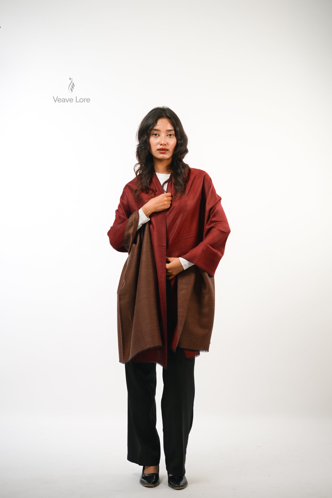 Plain Reversible Fine Wool Stole
