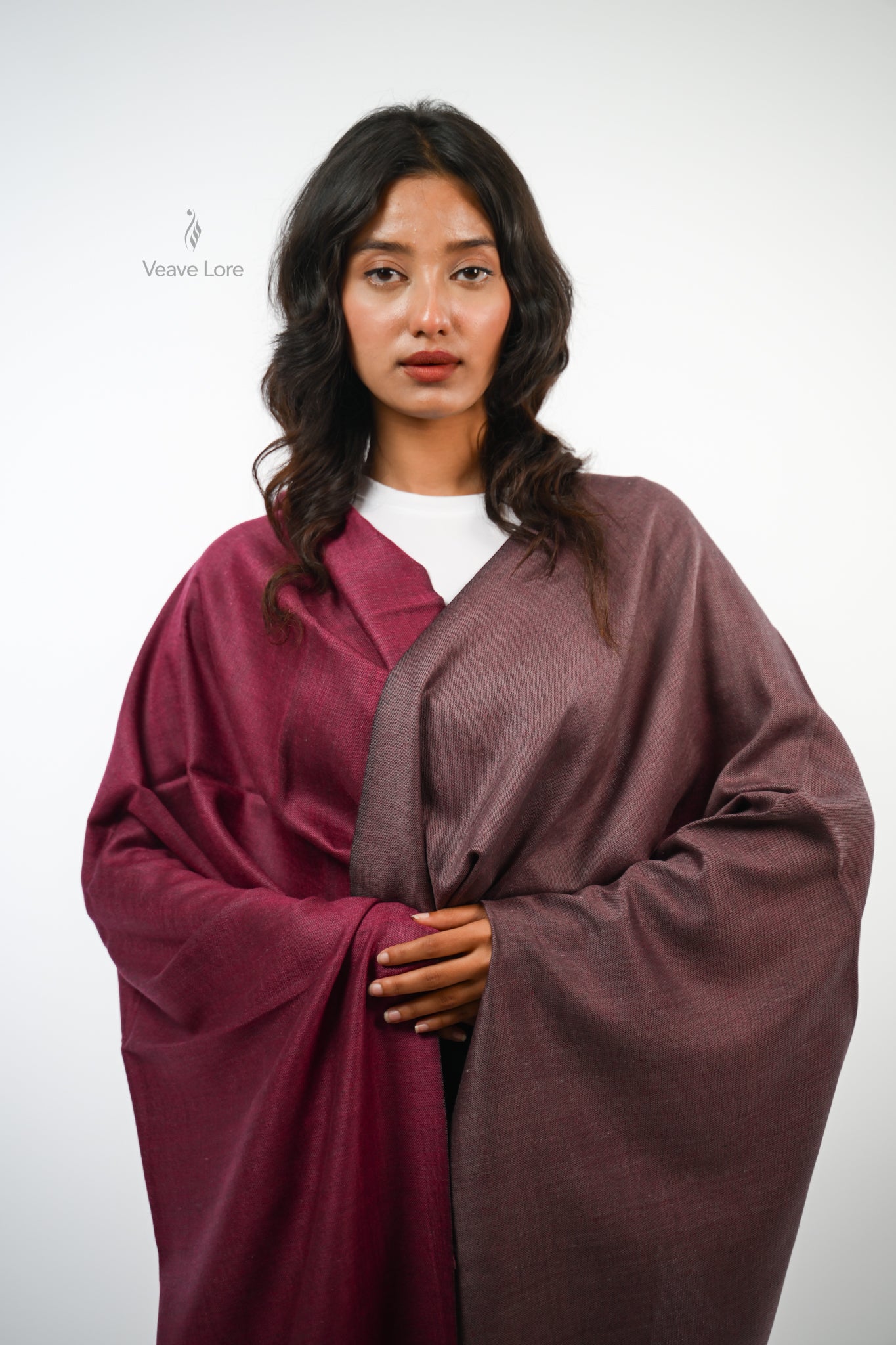 Plain Reversible Fine Wool Stole